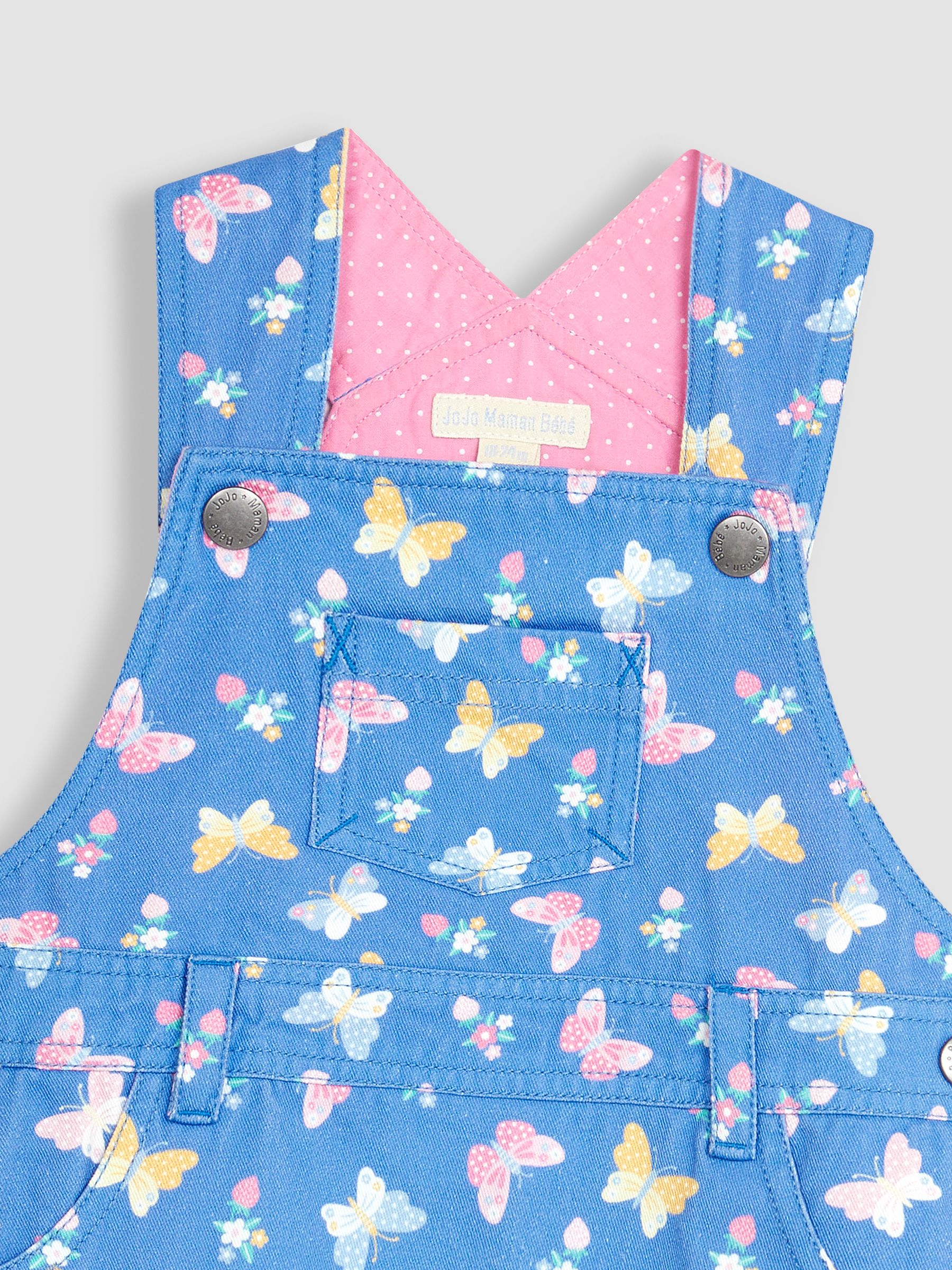 Blue Butterfly & Dragonfly Twill Dungaree Dress - Image 3 of 3