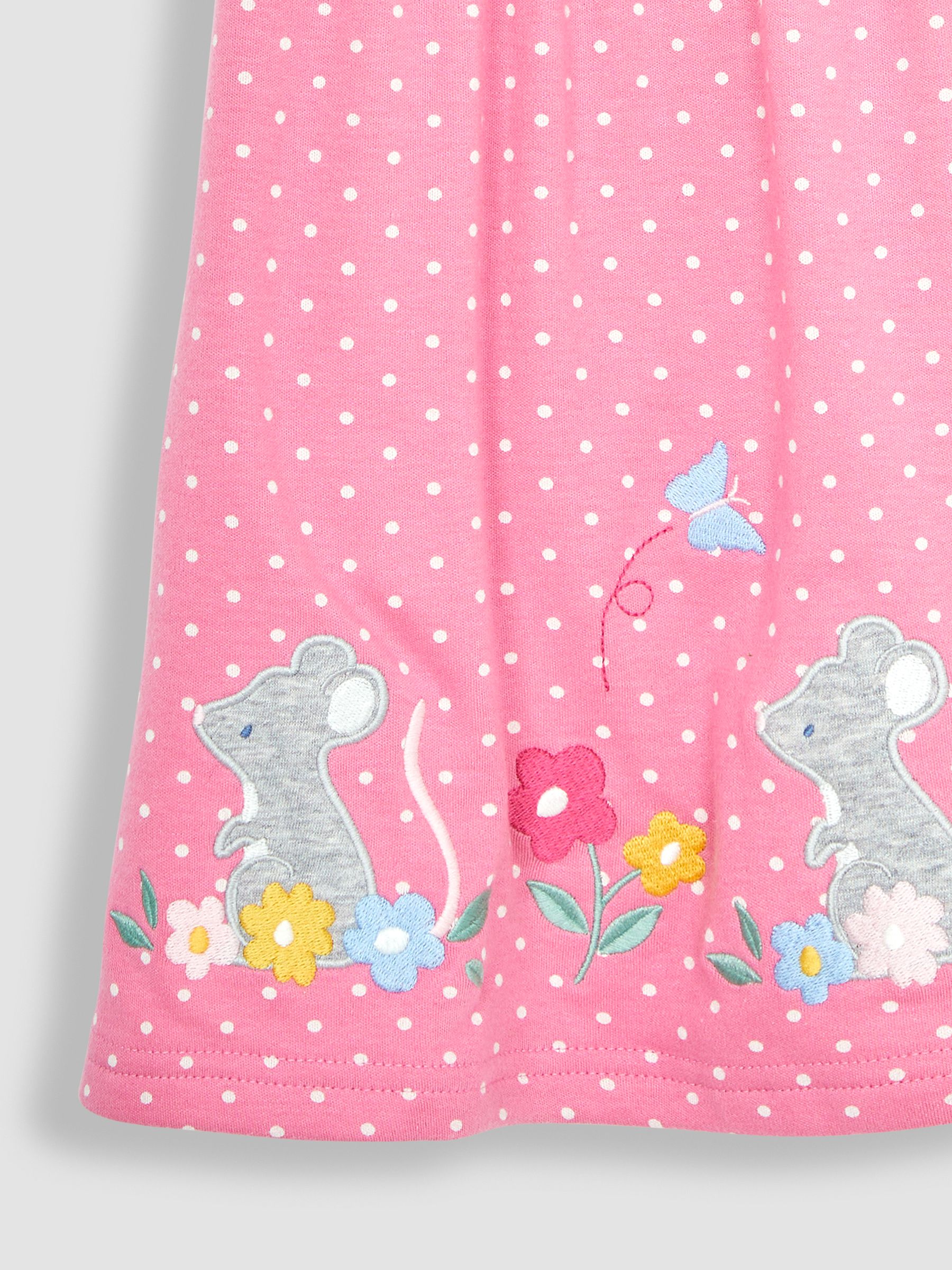 Pink Mouse Spot Appliqué Hem Jersey Dress - Image 3 of 3
