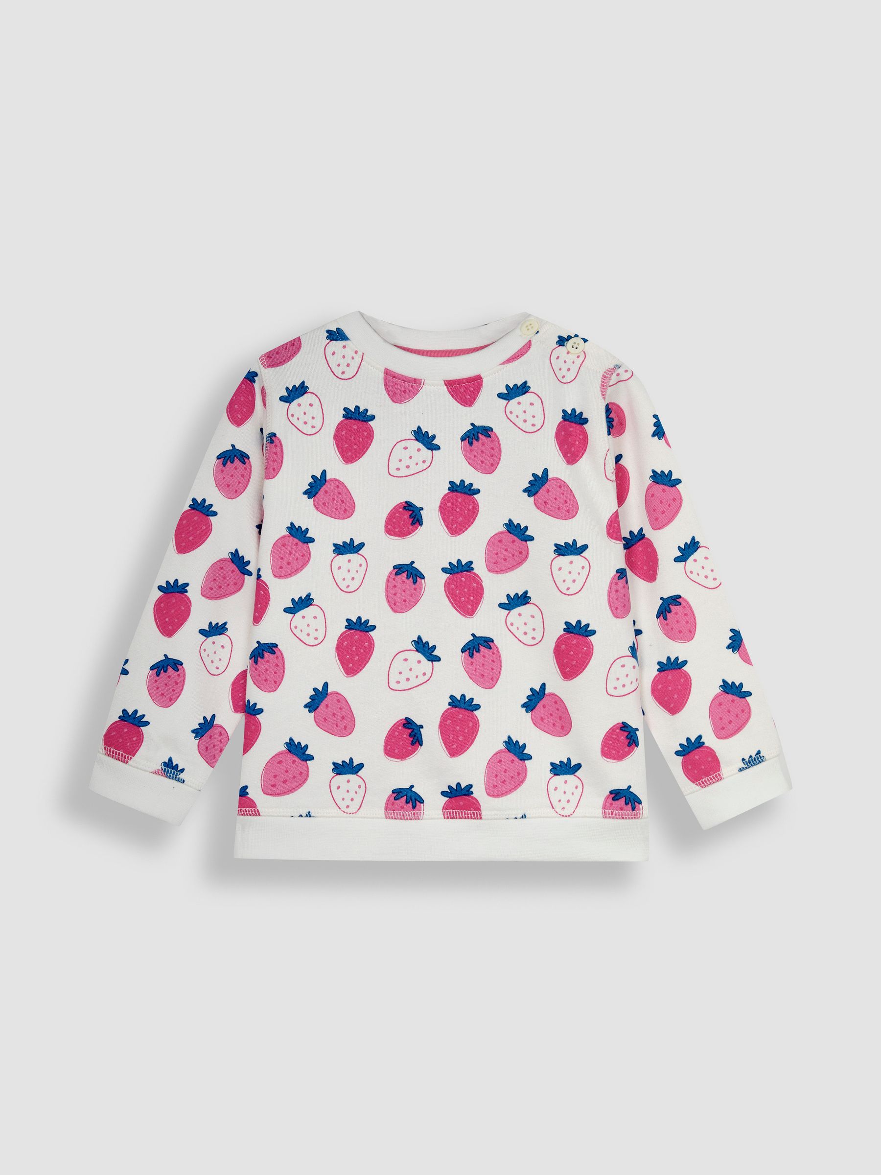 Pink Strawberry Print Jersey Sweatshirt - Image 2 of 4