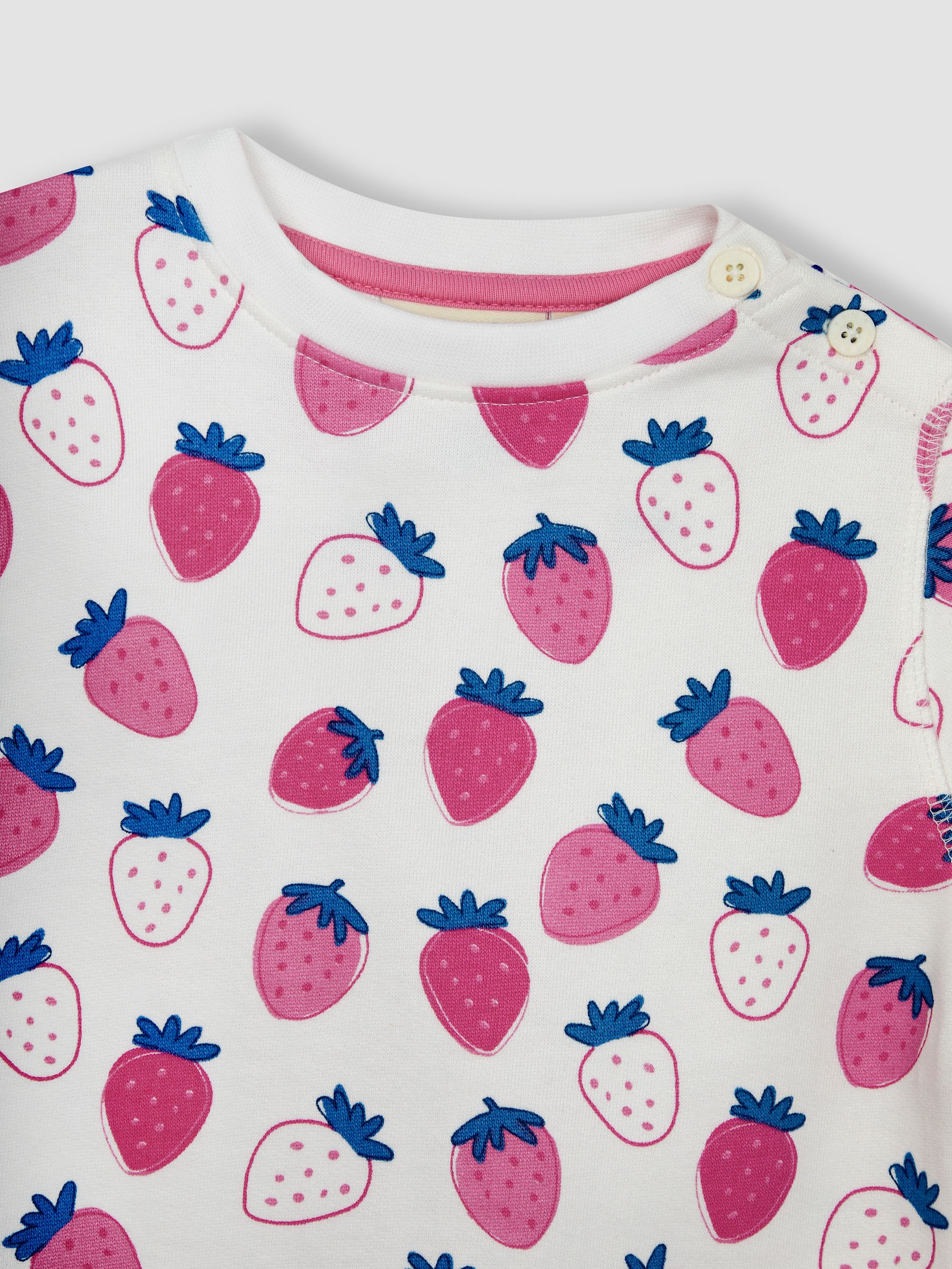 Pink Strawberry Print Jersey Sweatshirt - Image 3 of 4