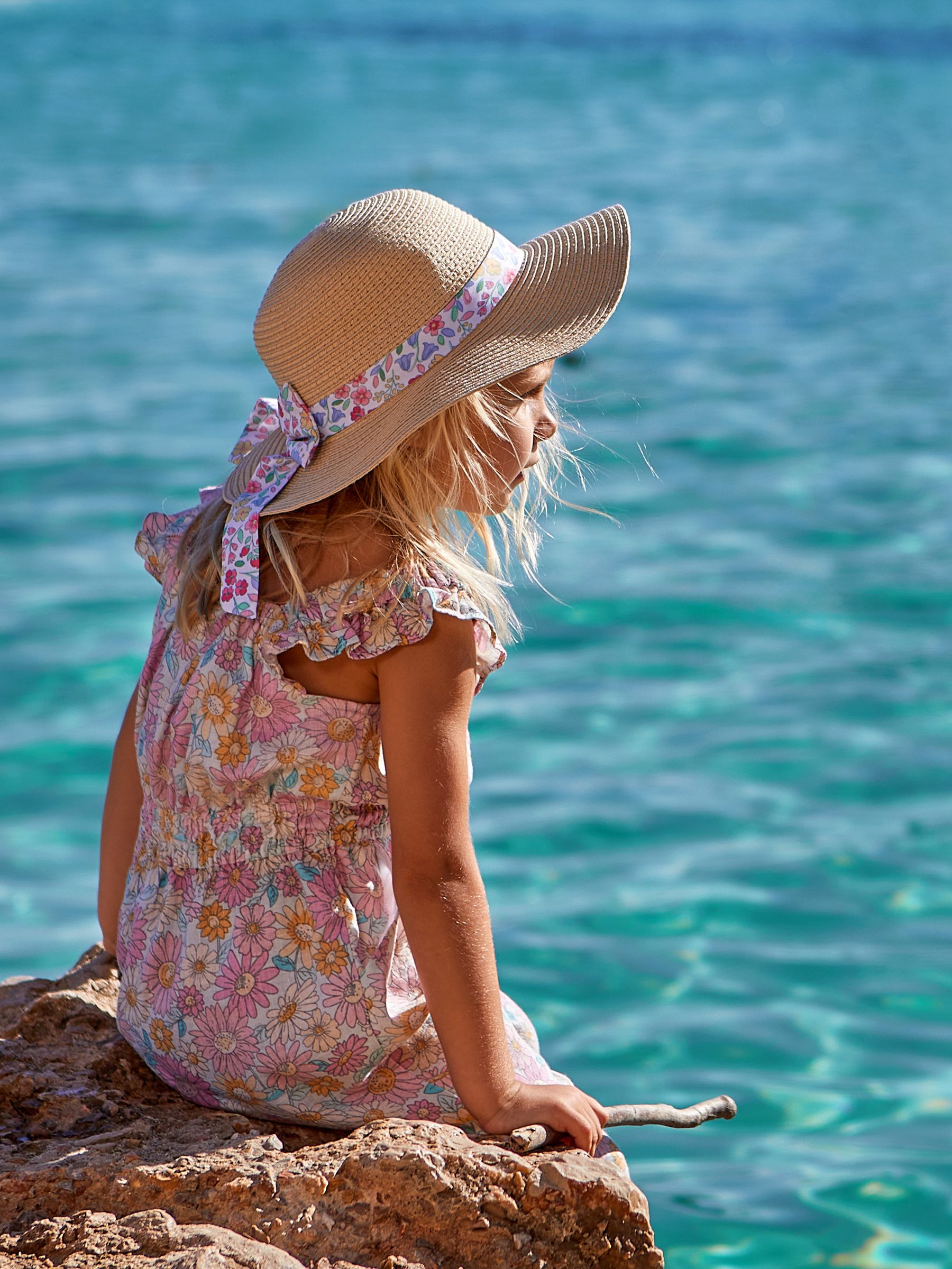 Pink Sunflower Cotton Linen Frill Shoulder Jumpsuit - Image 2 of 5