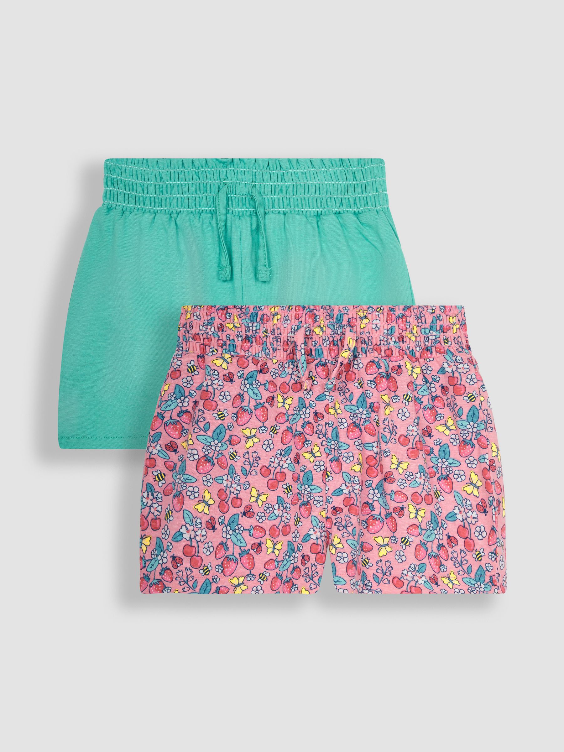 Pink Strawberry Garden Floral & Green 2-Pack Pretty Shorts - Image 1 of 4