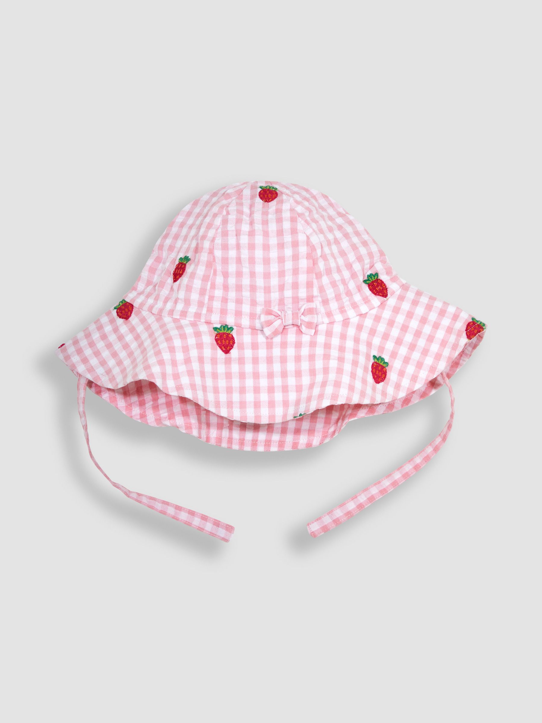 Pink 2-Piece Strawberry Embroidered Bubble Romper & Hat Set - Image 4 of 5