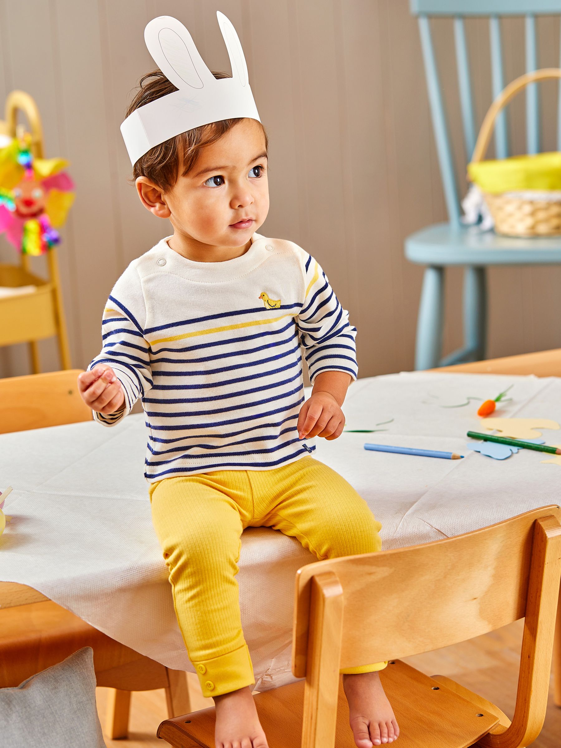 Yellow Breton Top & Rib Leggings Set - Image 1 of 5