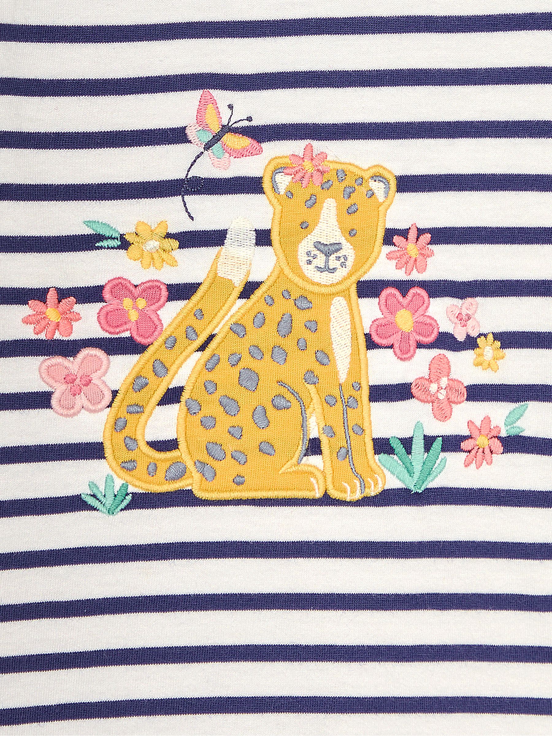 White Navy Stripe Cheetah Appliqué Top - Image 3 of 3