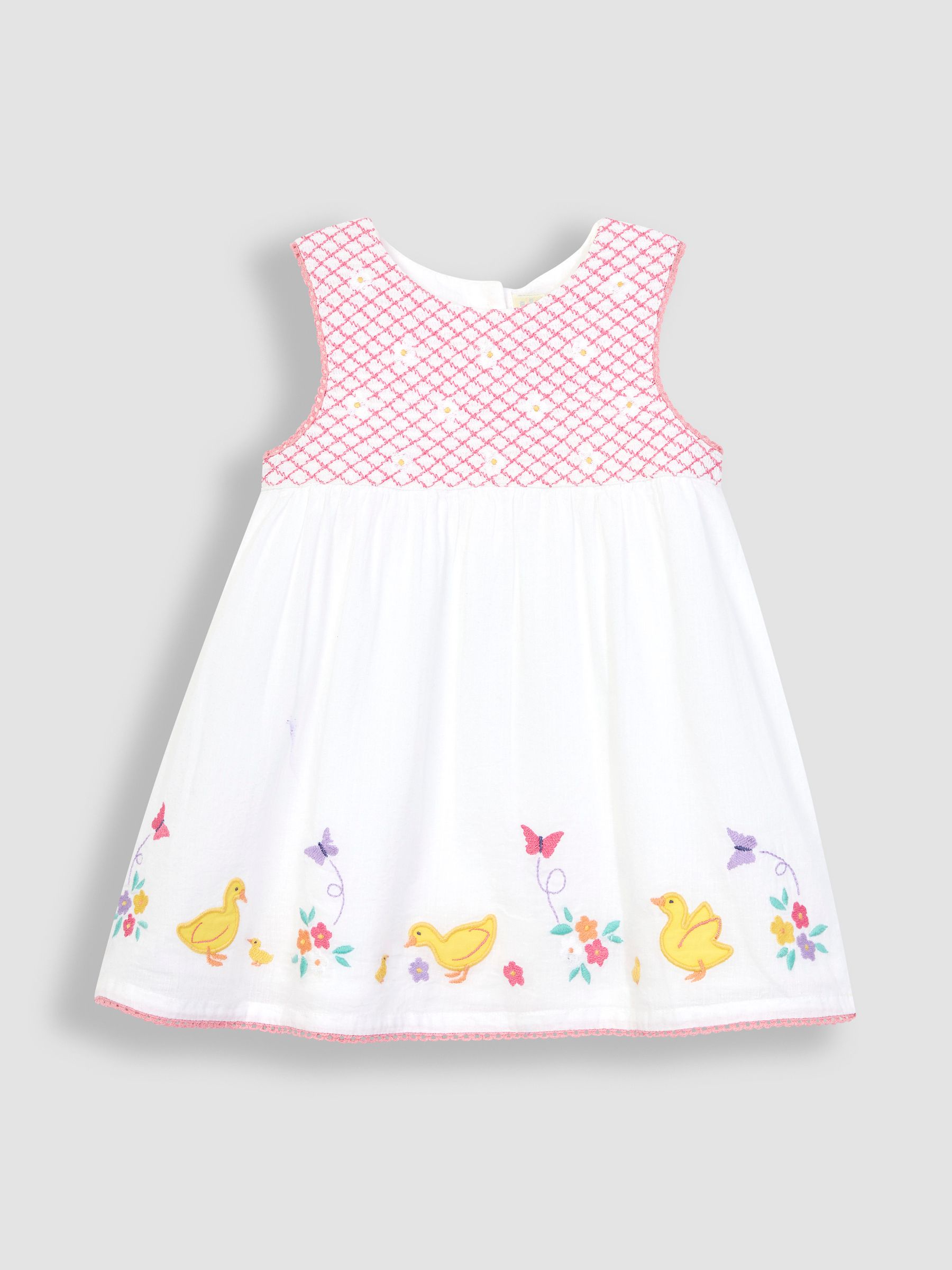 White Duck Embroidered Smocked Baby Dress - Image 2 of 4