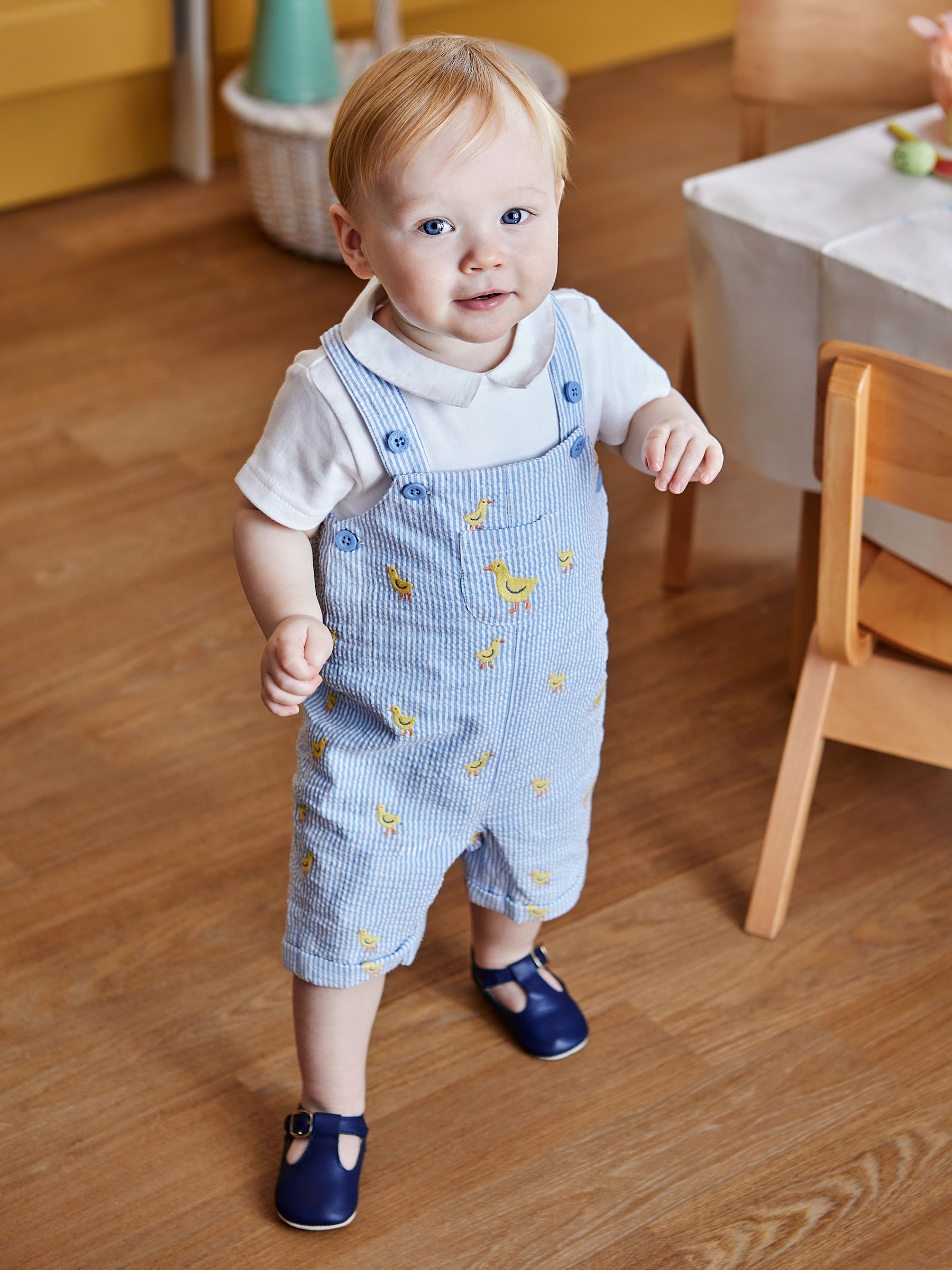 Blue 2-Piece Chicks Embroidered Dungarees & Body Set - Image 1 of 5