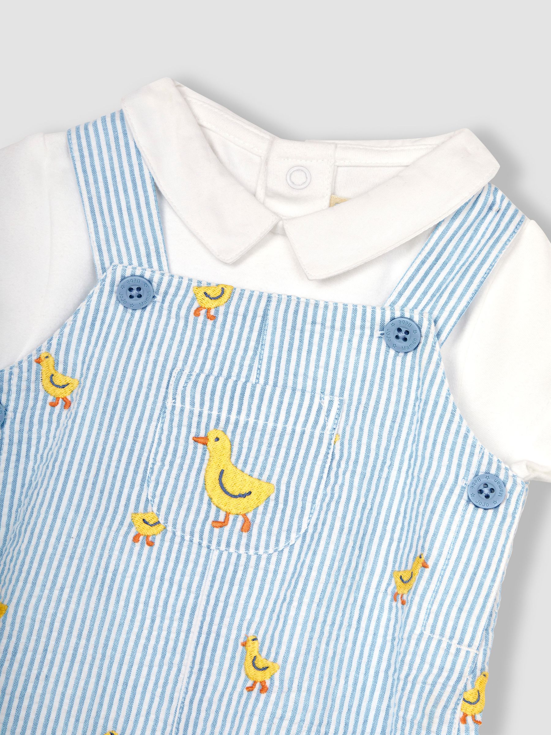 Blue 2-Piece Chicks Embroidered Dungarees & Body Set - Image 3 of 5