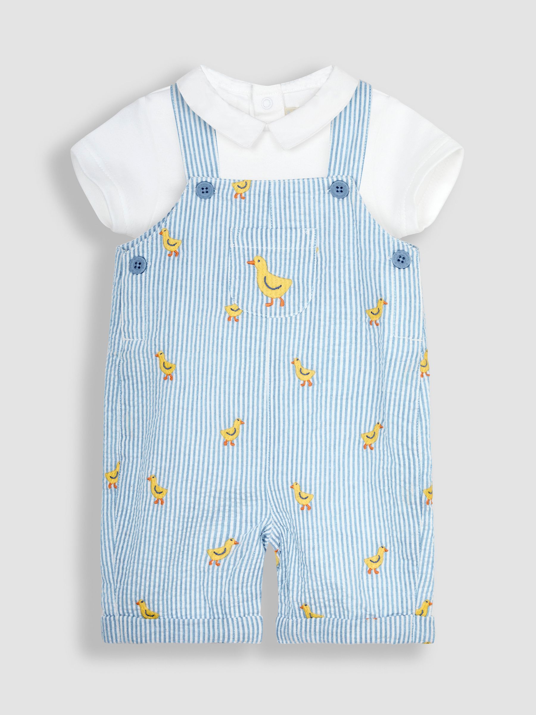 Blue 2-Piece Chicks Embroidered Dungarees & Body Set - Image 4 of 5