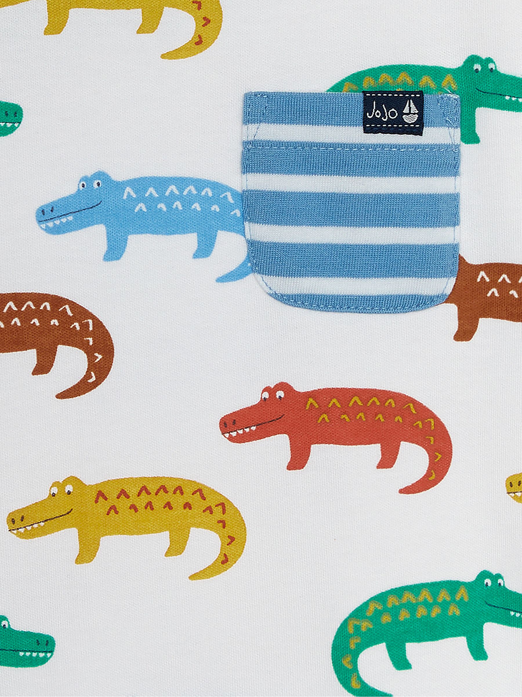 White Crocodile Contrast Pocket T-Shirt - Image 3 of 4