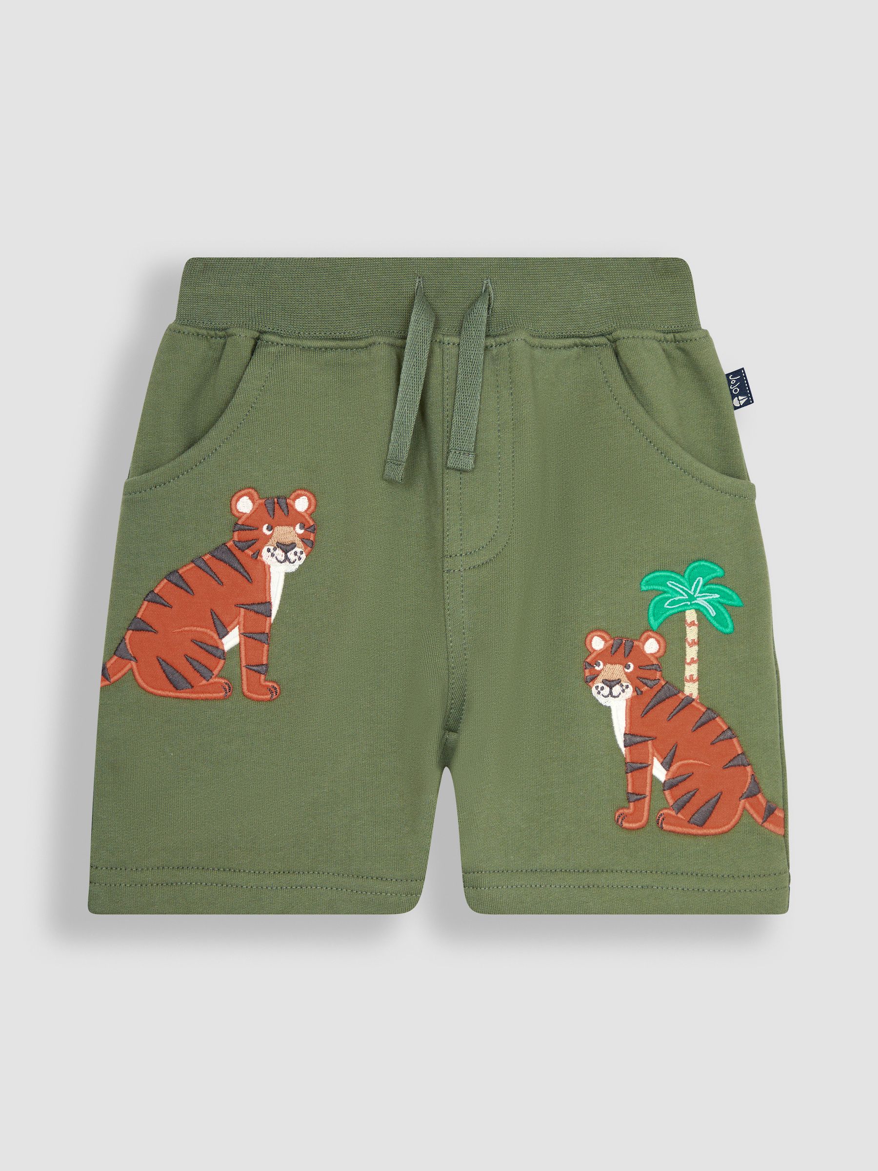 Khaki Green Tiger Appliqué Pet in Pocket Shorts - Image 2 of 3