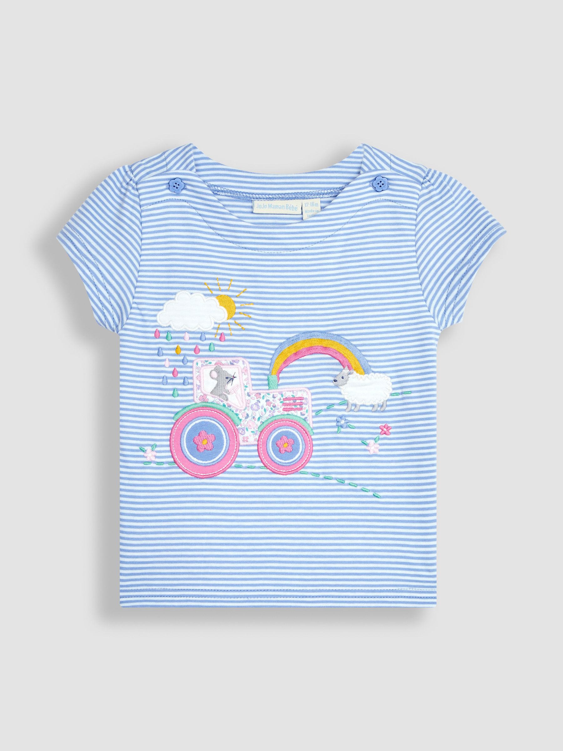 Lilac Purple Bunny on Tractor Appliqué T-Shirt - Image 1 of 3