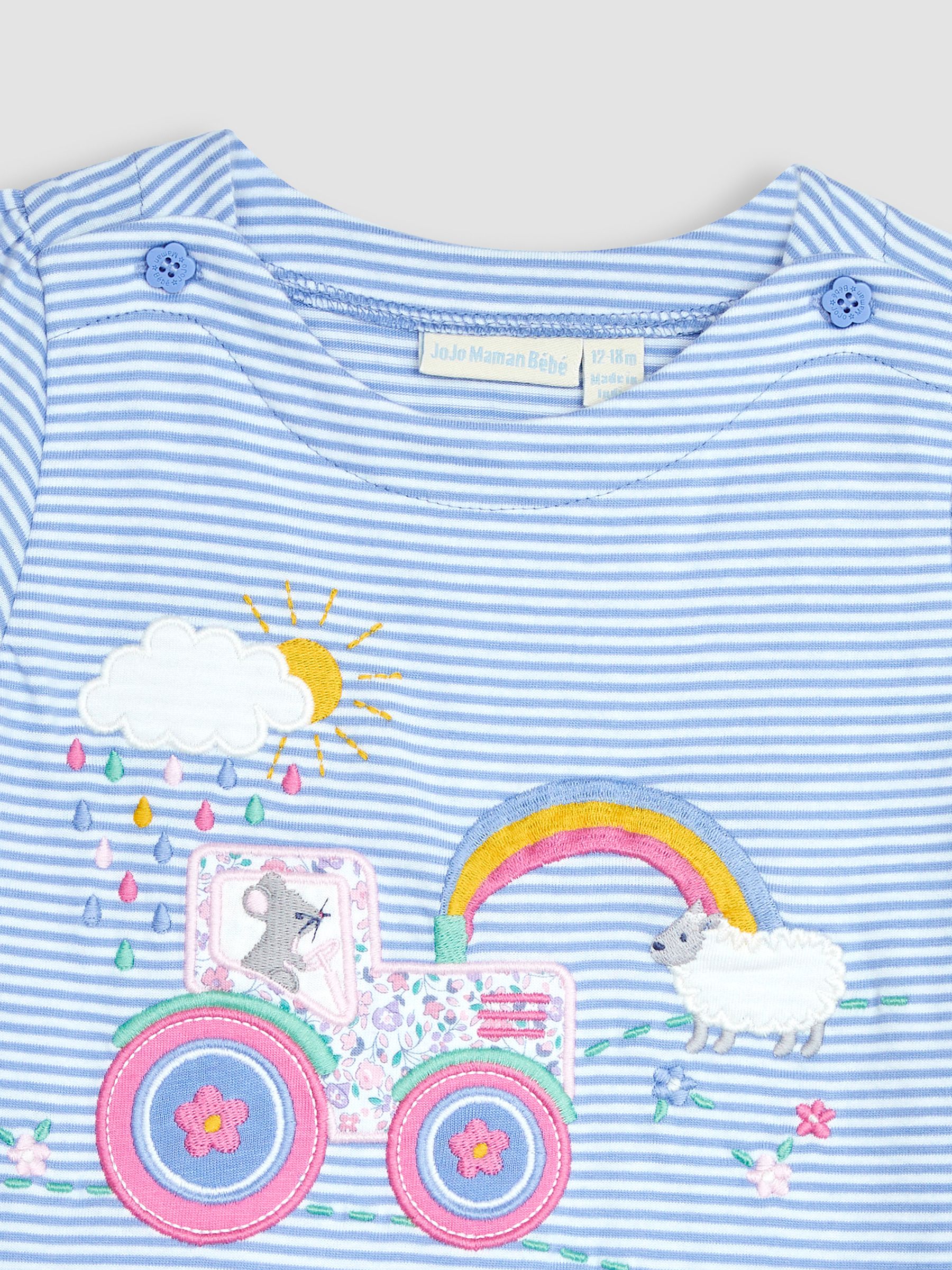 Lilac Purple Bunny on Tractor Appliqué T-Shirt - Image 2 of 3