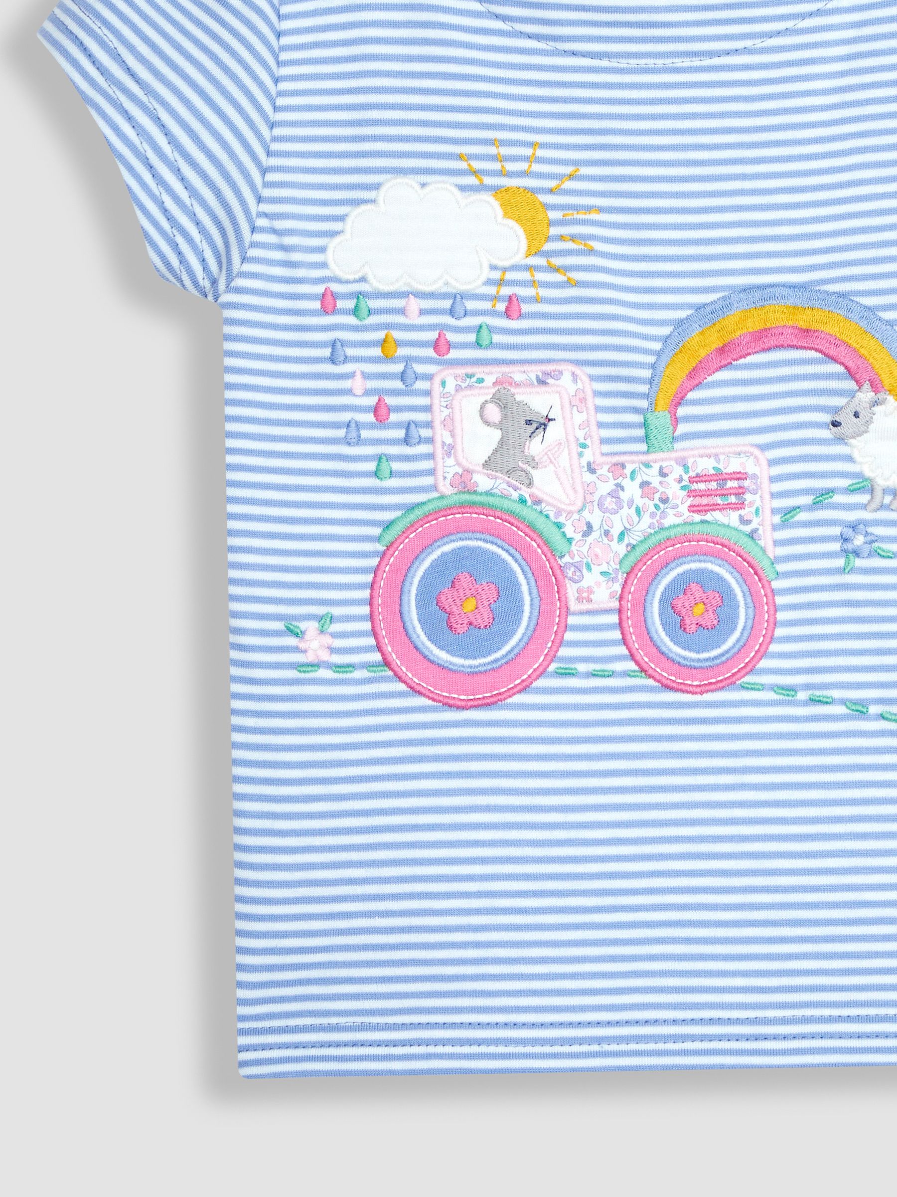 Lilac Purple Bunny on Tractor Appliqué T-Shirt - Image 3 of 3