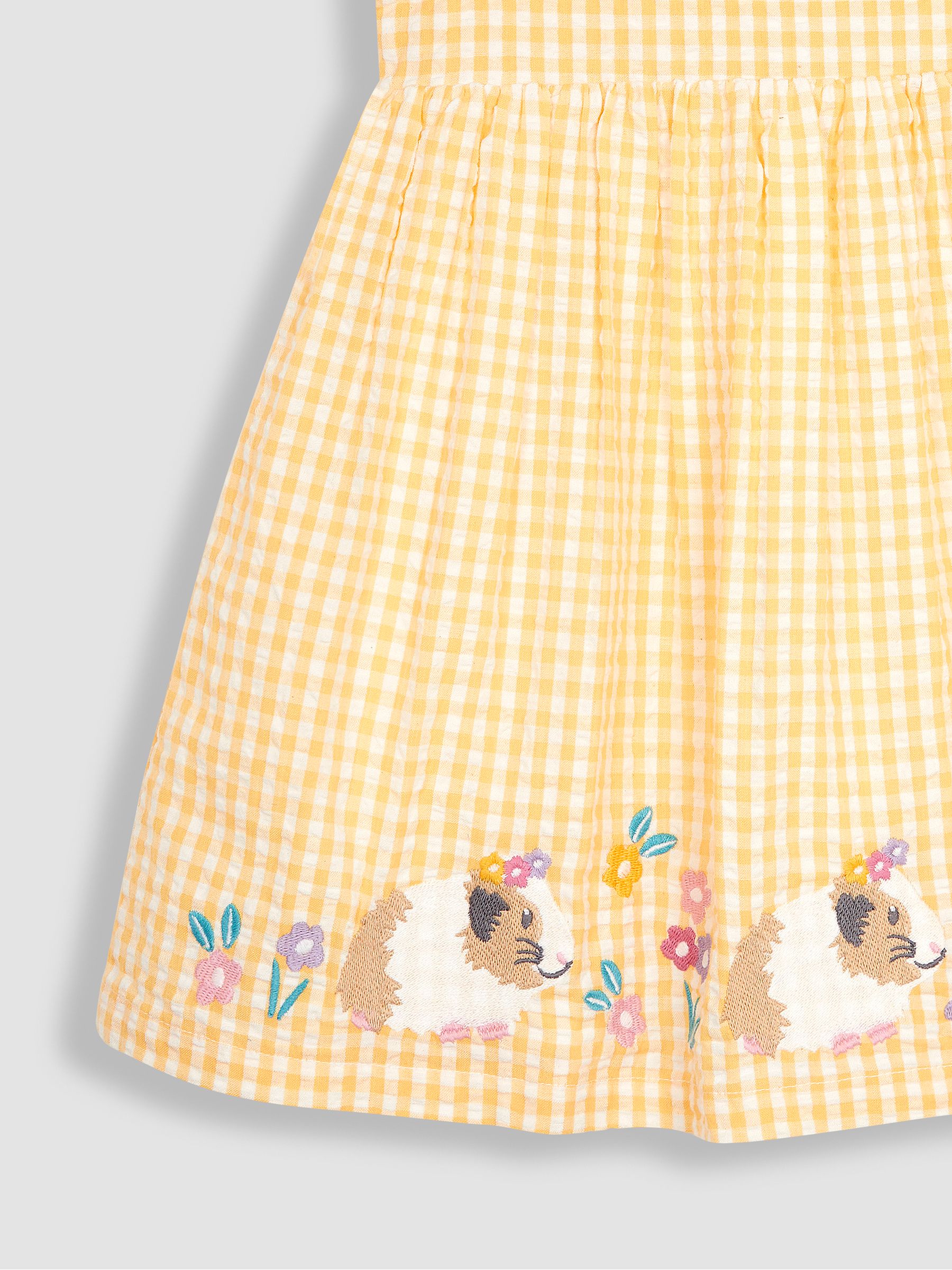 Yellow Guinea Pig Appliqué Gingham Summer Dress - Image 3 of 3