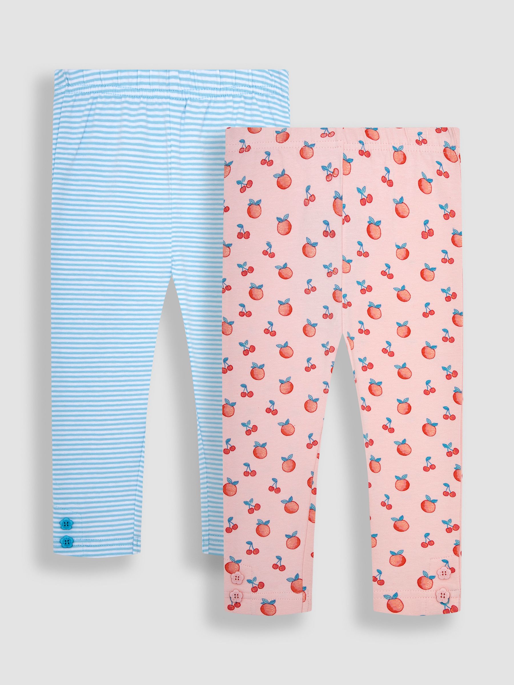 Pink Peach & Blue 2-Pack Leggings - Image 1 of 8