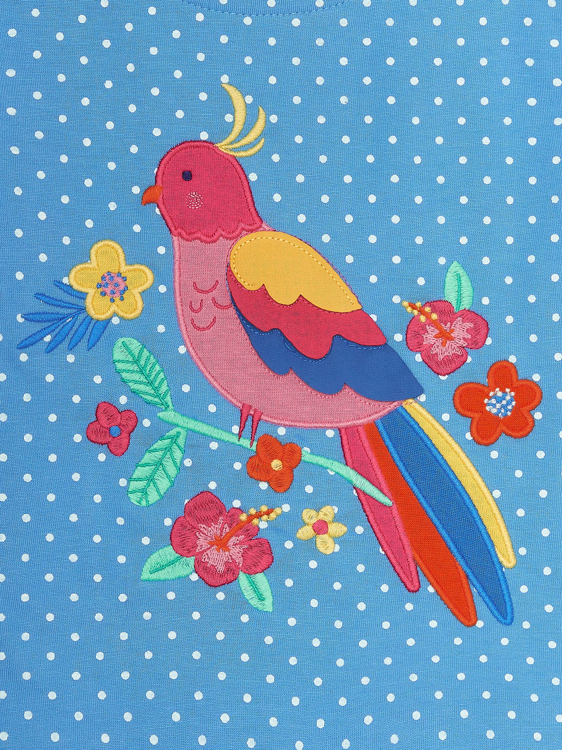 Blue Tropical Bird Appliqué T-Shirt - Image 3 of 3