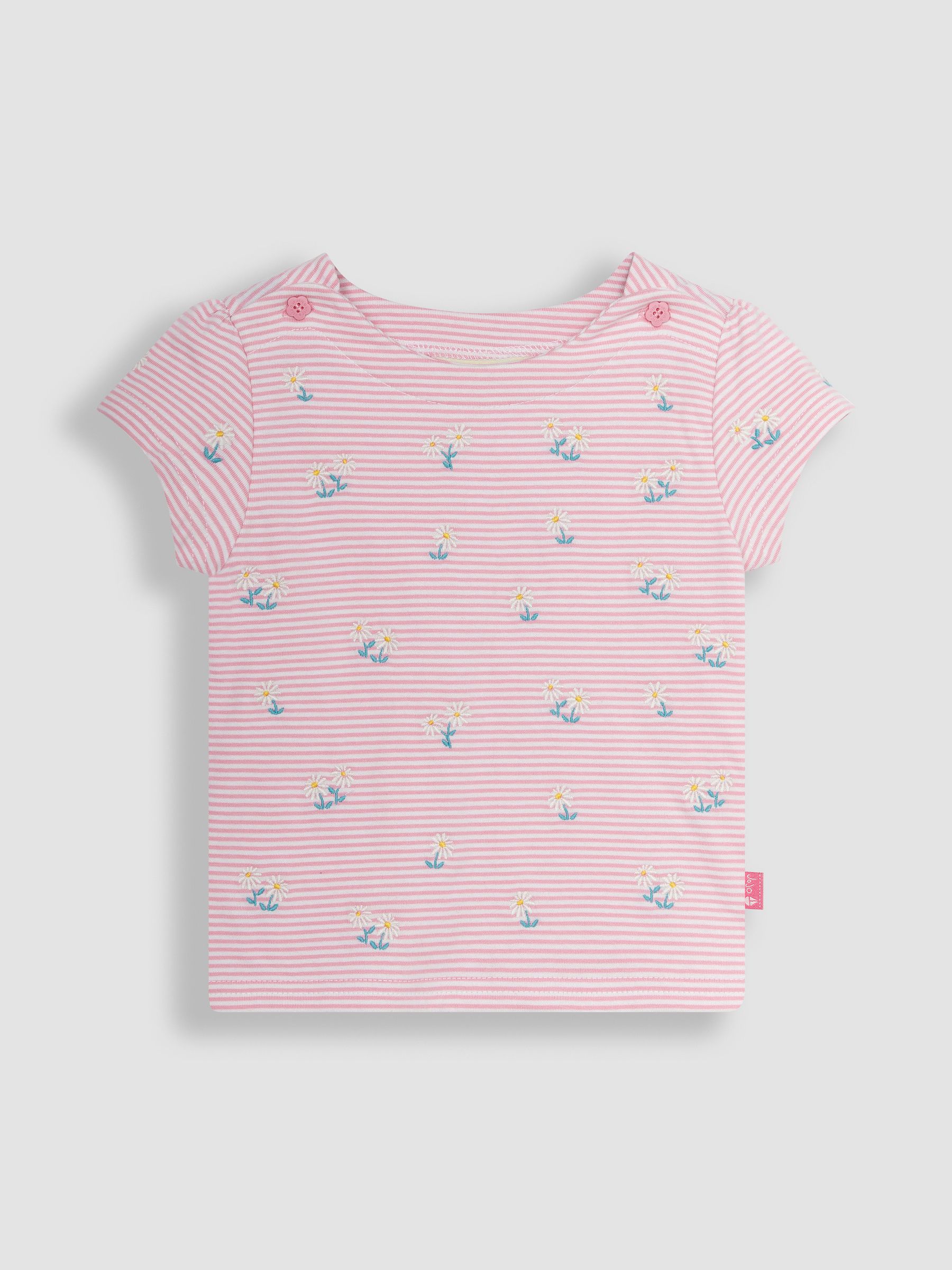 Pink Daisy Embroidered T-Shirt - Image 1 of 3