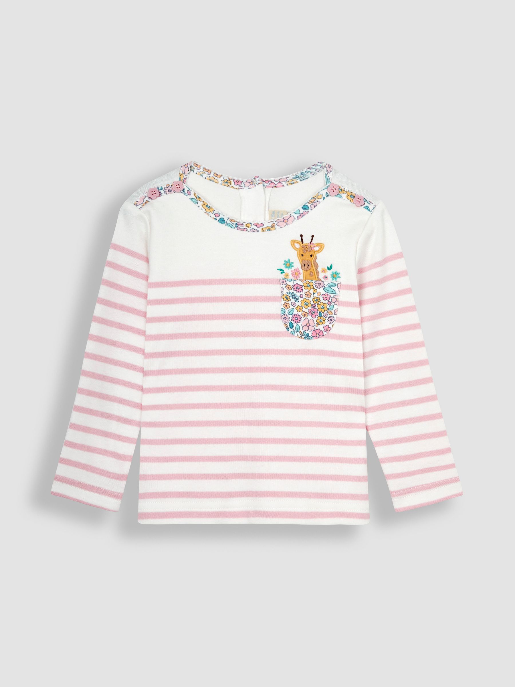 Pink Giraffe Pocket Breton Top - Image 1 of 3