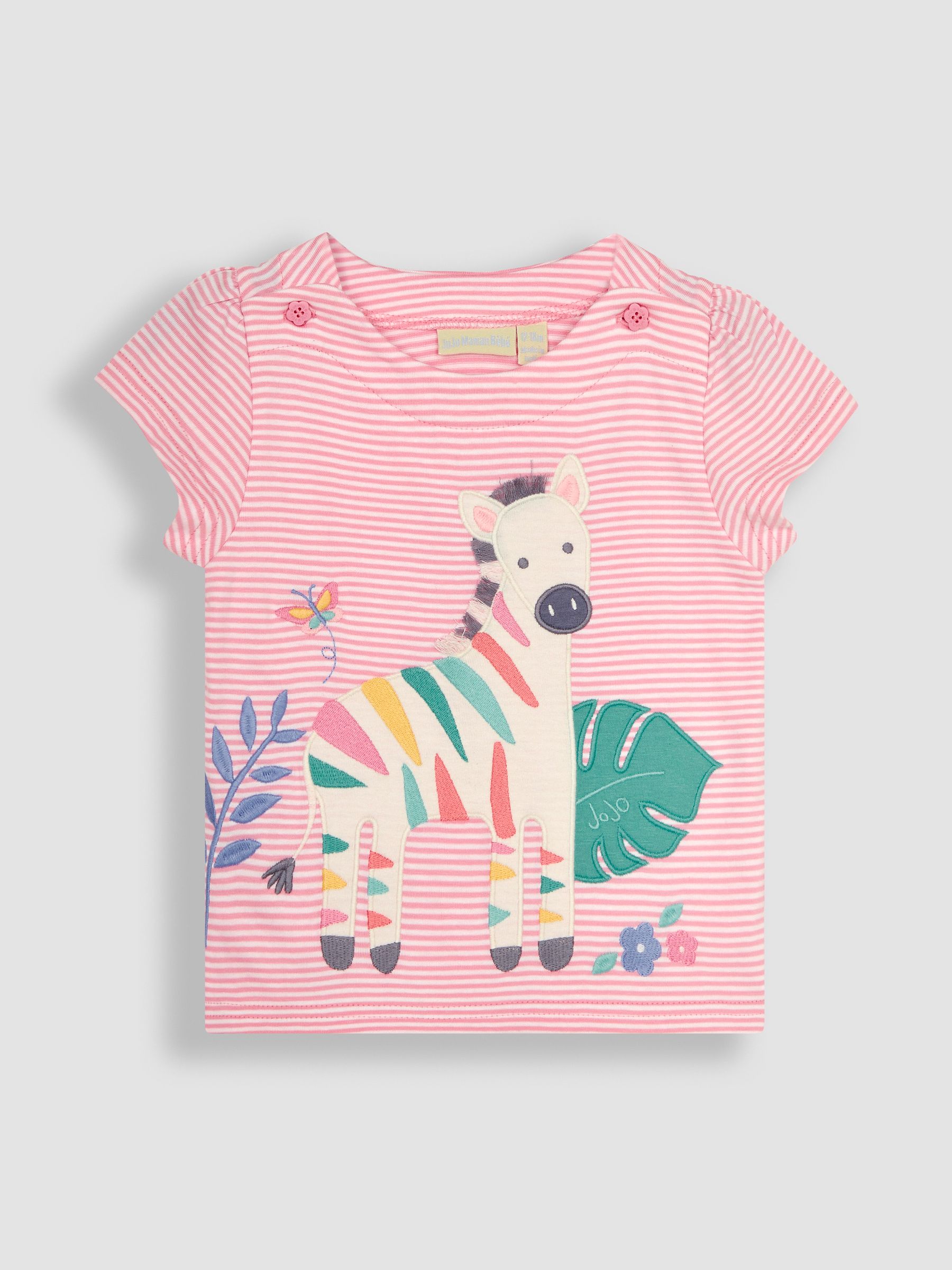 Rose Pink Zebra Appliqué T-Shirt - Image 1 of 4