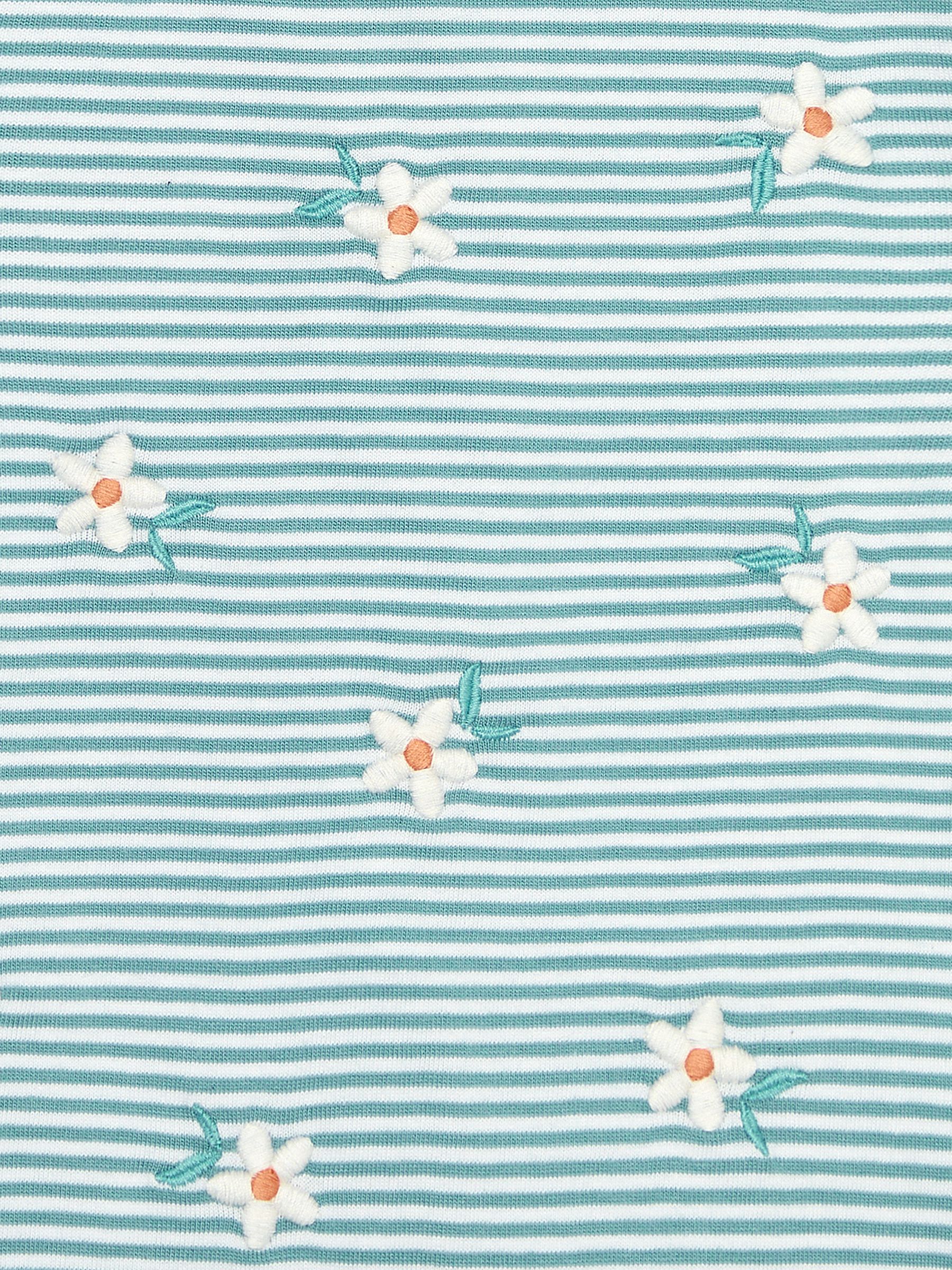 Duck Egg Blue Daisy Embroidered T-Shirt - Image 3 of 3