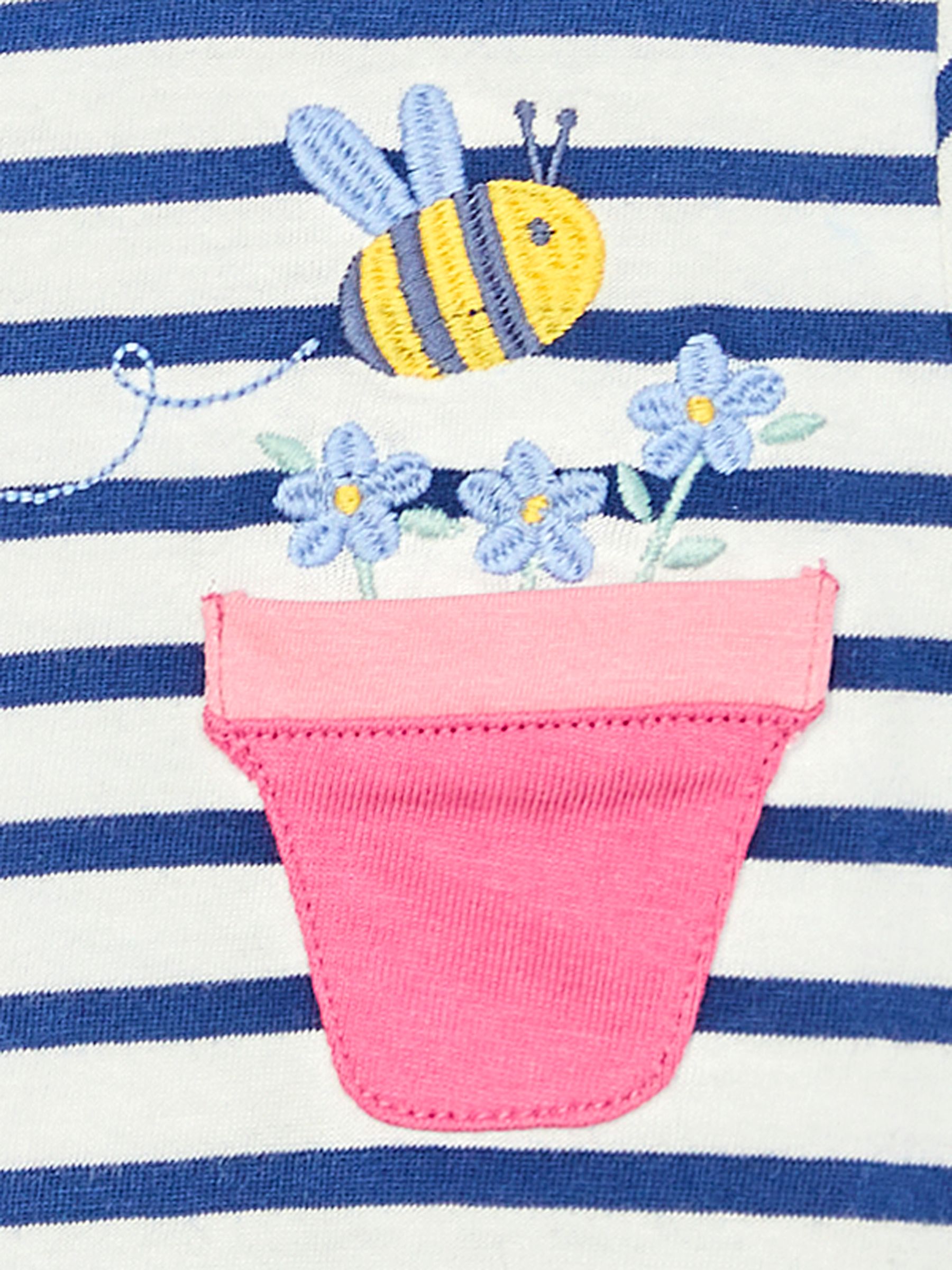 Ecru Navy Stripe Bee Appliqué Pocket T-Shirt - Image 5 of 5