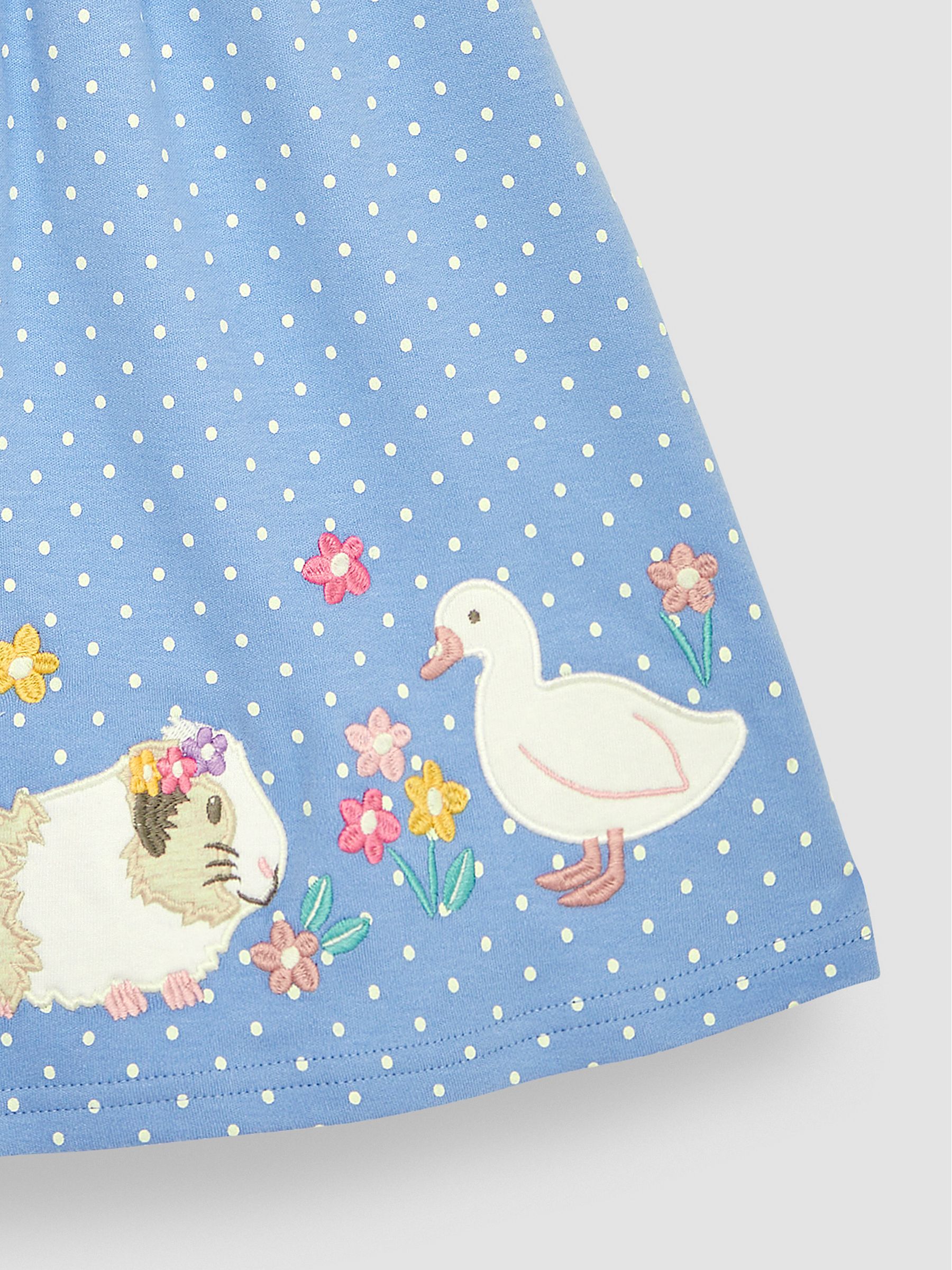 Blue Guinea Pig & Duck Spot Appliqué Button Front Jersey Dress - Image 3 of 3
