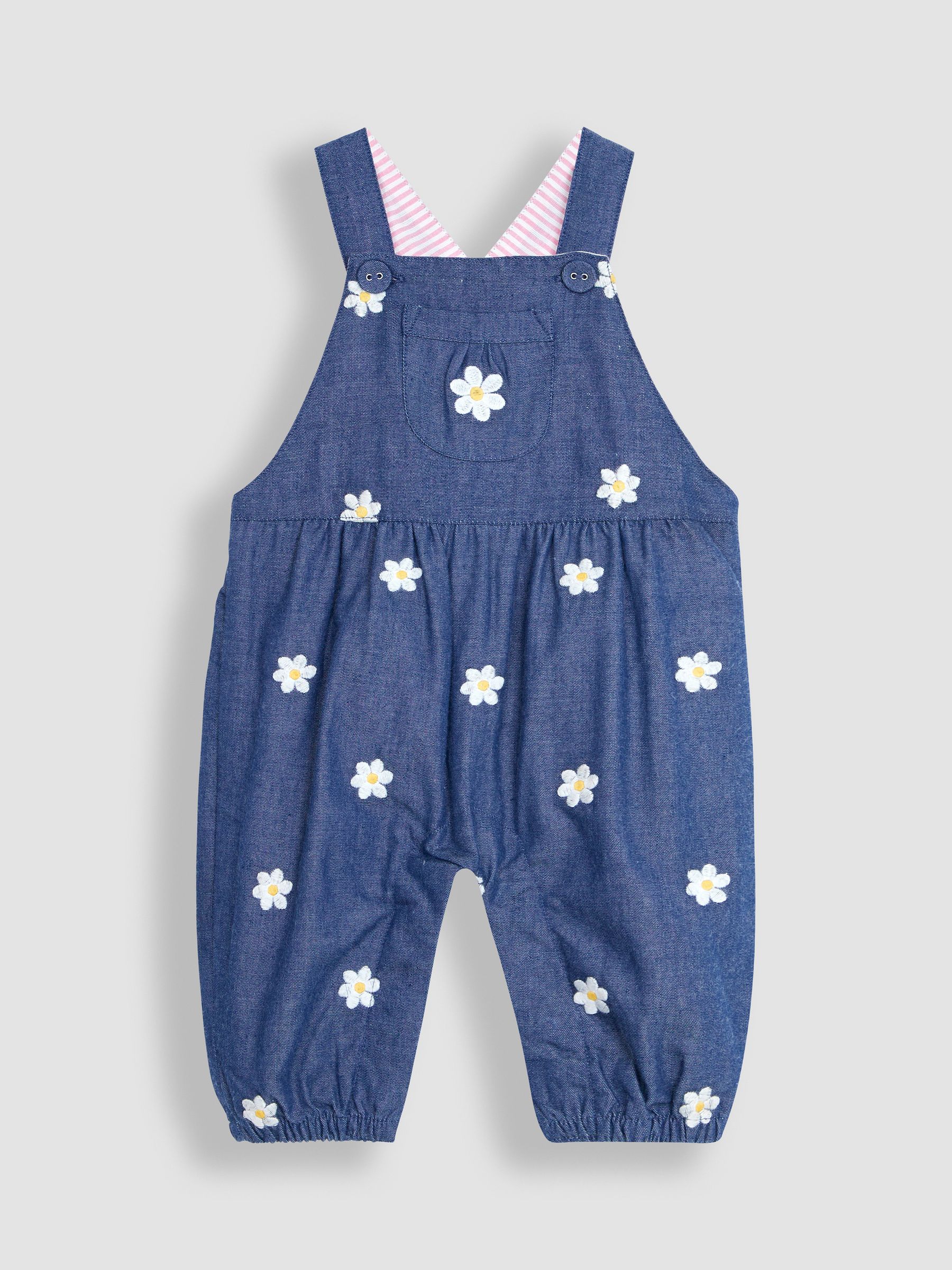 Chambray Blue Daisy Embroidered Dungarees - Image 2 of 4