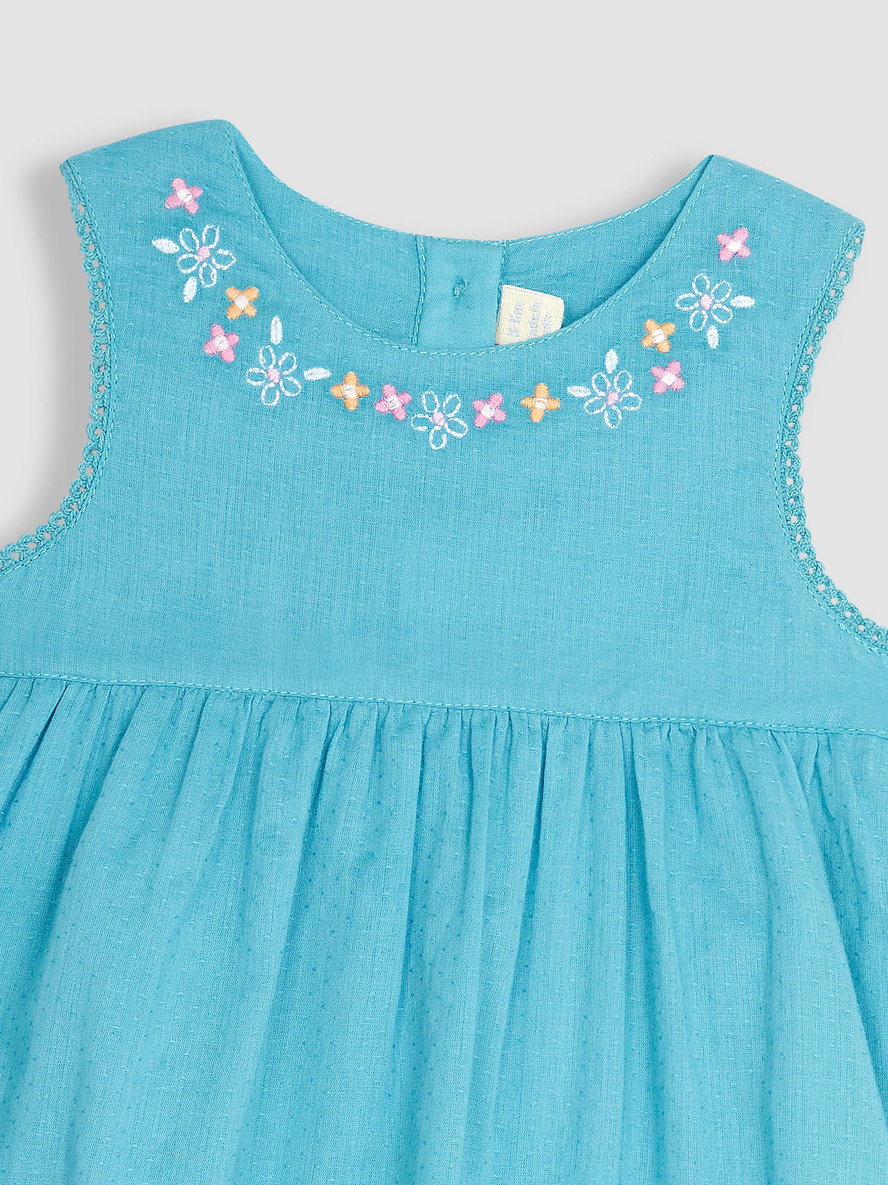 Duck Egg Blue Animals Embroidered Baby Dress - Image 4 of 5
