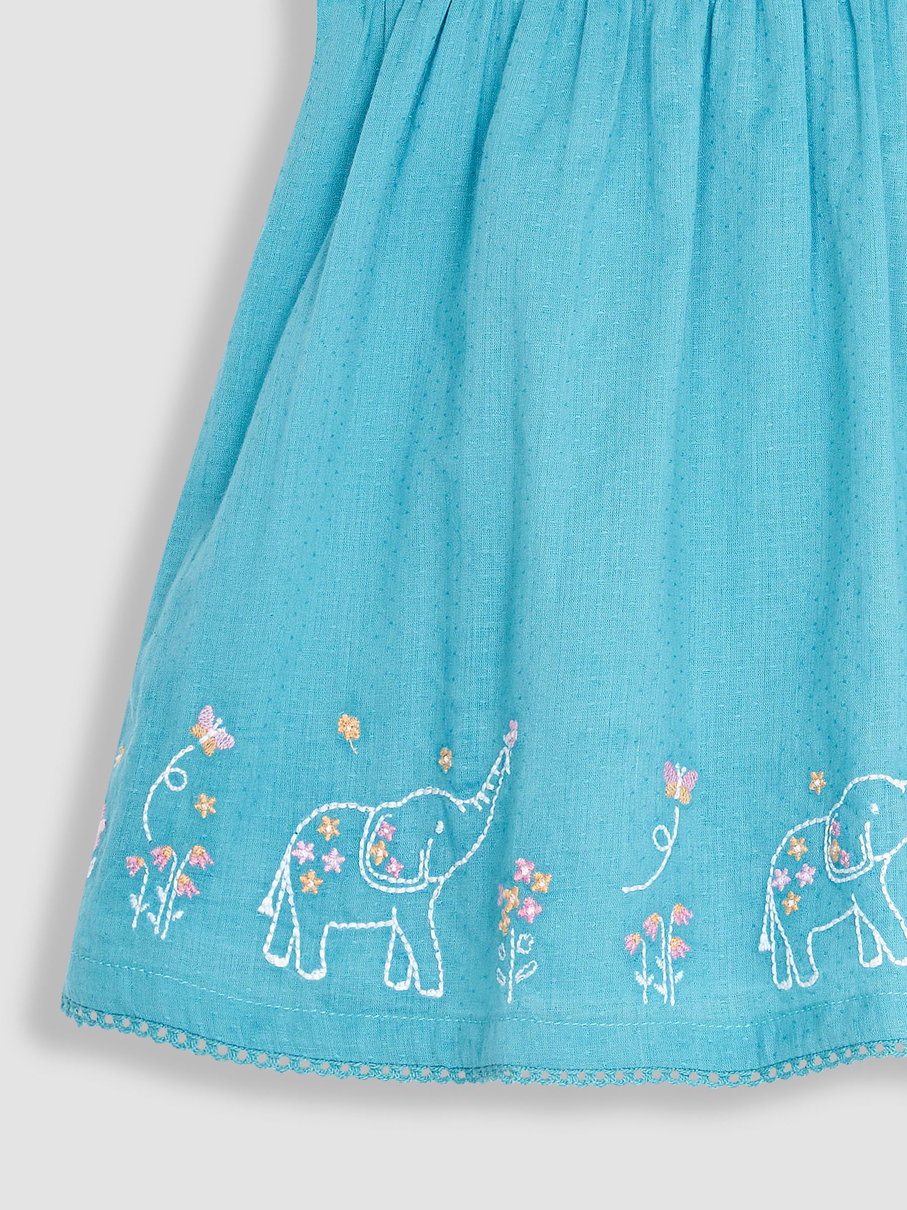 Duck Egg Blue Animals Embroidered Baby Dress - Image 5 of 5