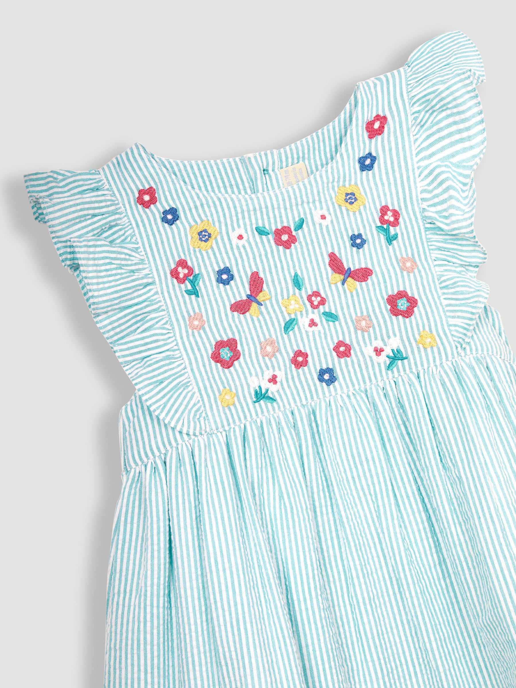 Duck Egg Blue Butterfly Appliqué Pretty Summer Dress - Image 2 of 3