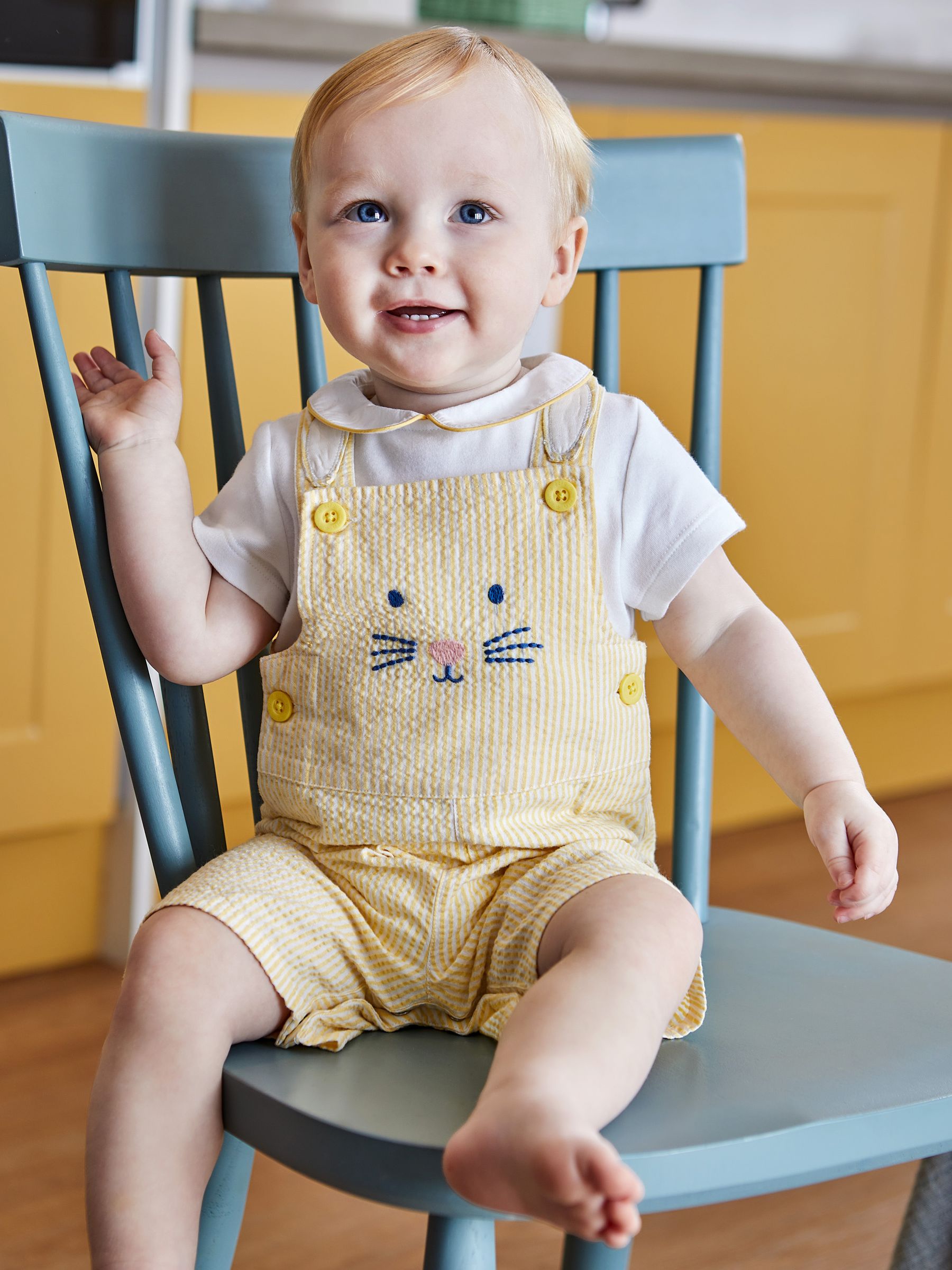 Yellow 2-Piece Bunny Novelty Dungarees & Body Set - Image 2 of 7