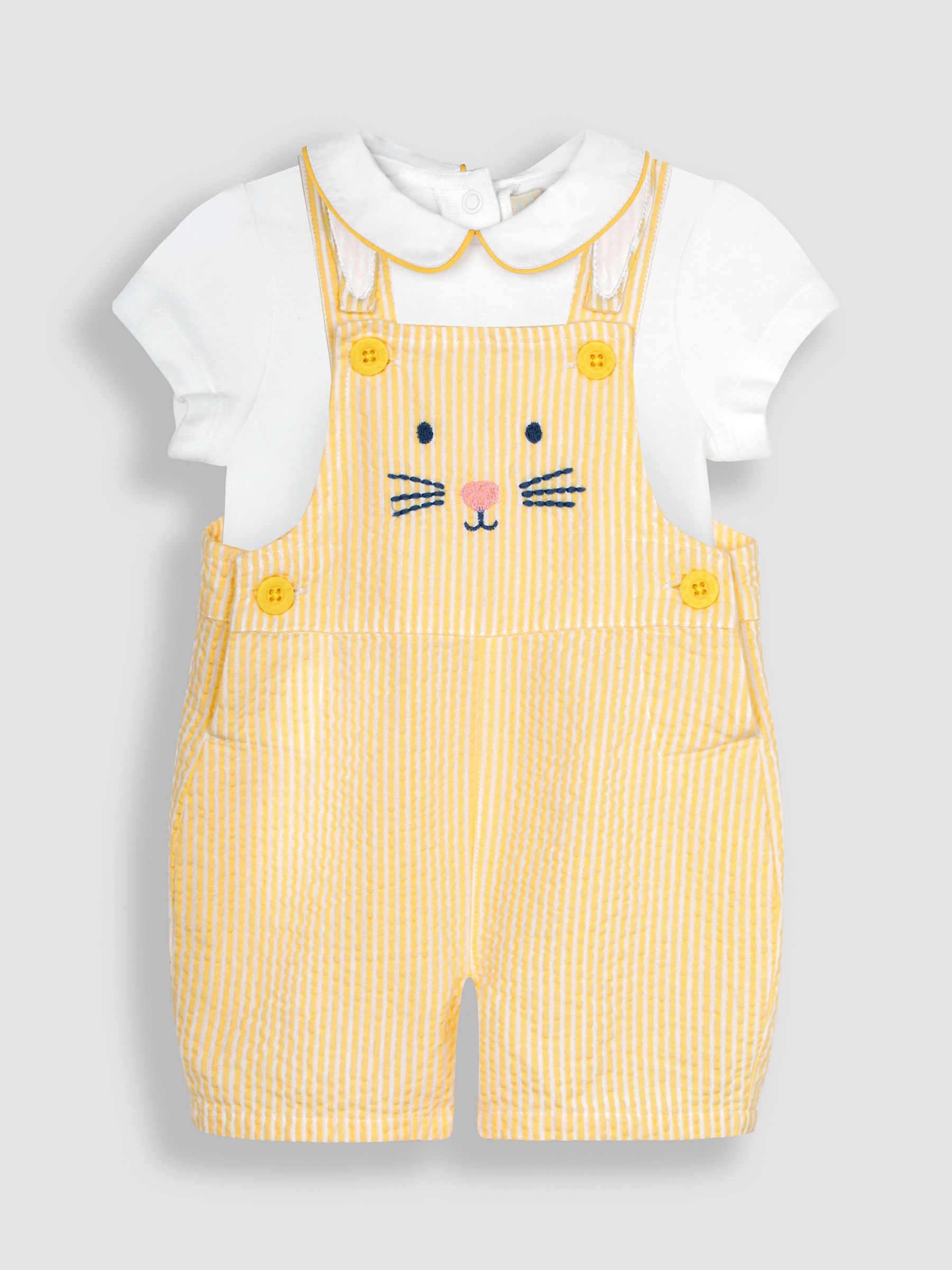 Yellow 2-Piece Bunny Novelty Dungarees & Body Set - Image 3 of 7