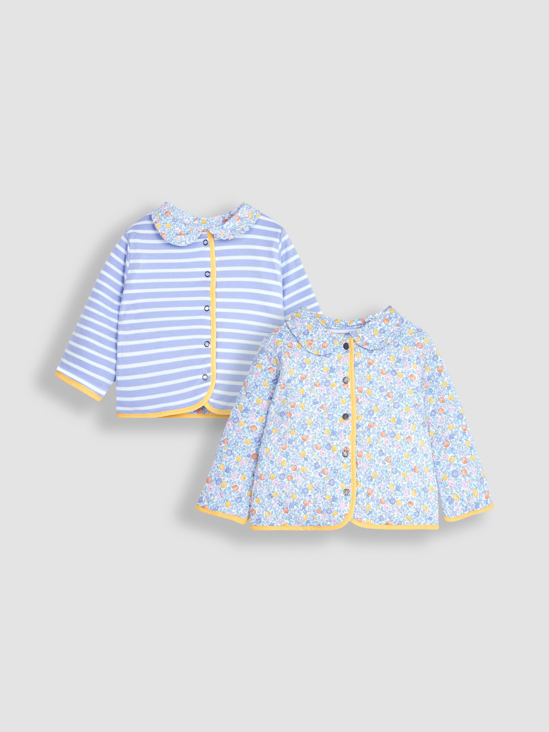 Lilac Orange & Lemon Ditsy Floral Quilted Jacket - Image 1 of 6