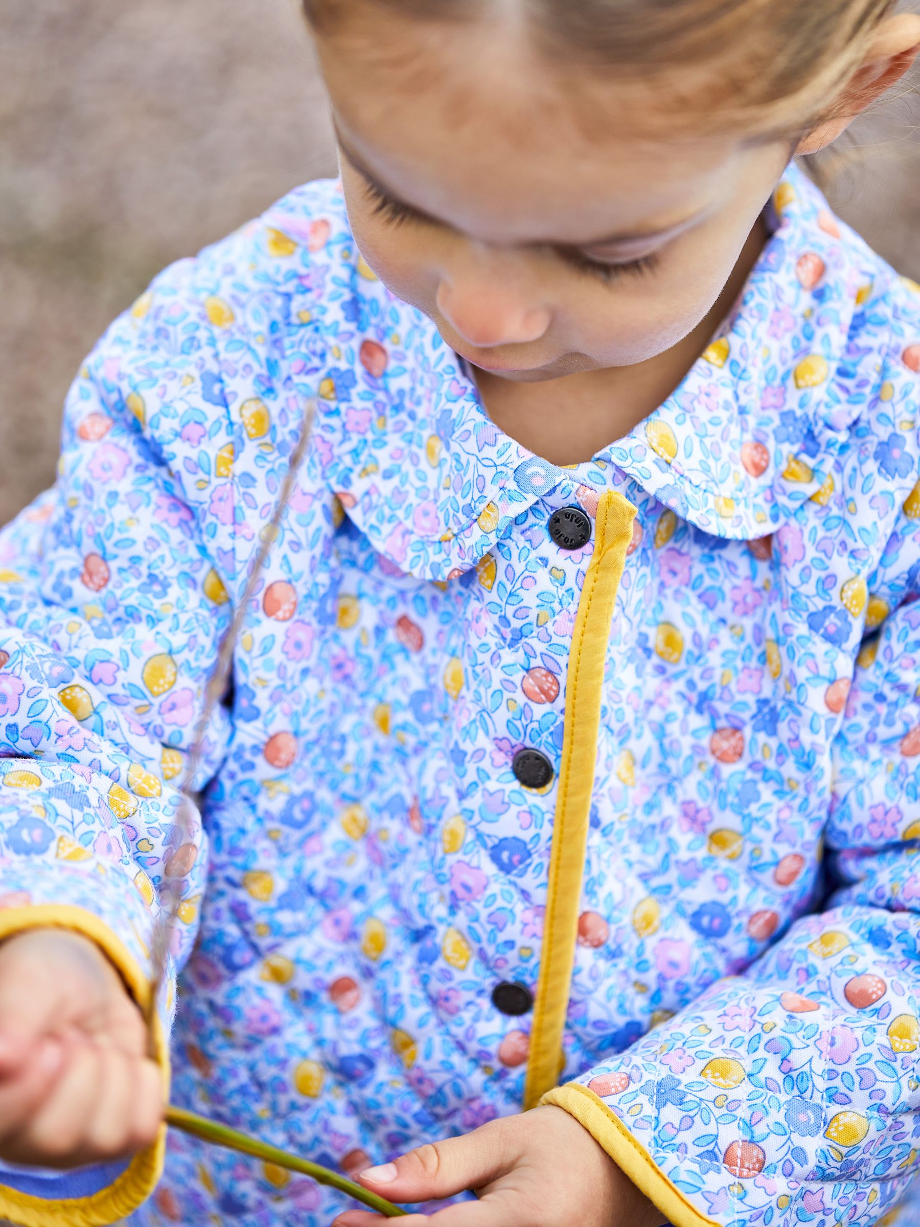 Lilac Orange & Lemon Ditsy Floral Quilted Jacket - Image 6 of 6