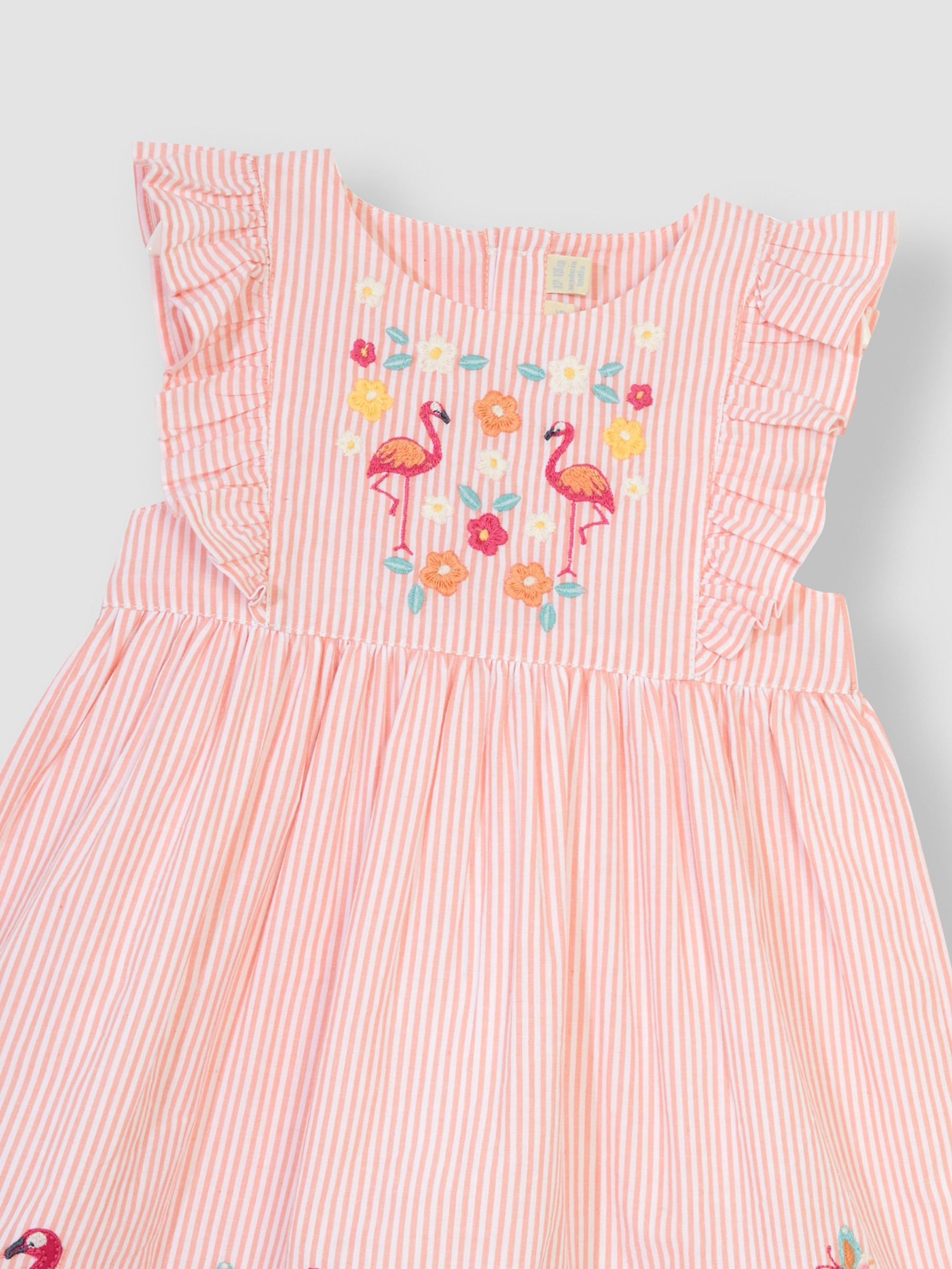 Orange Flamingo Appliqué Pretty Summer Dress - Image 2 of 3