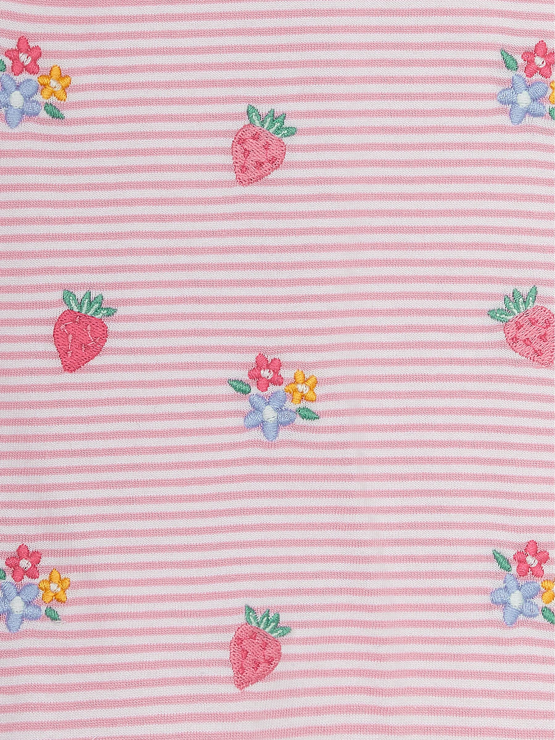 Pink Strawberry Floral Embroidered T-Shirt - Image 3 of 3