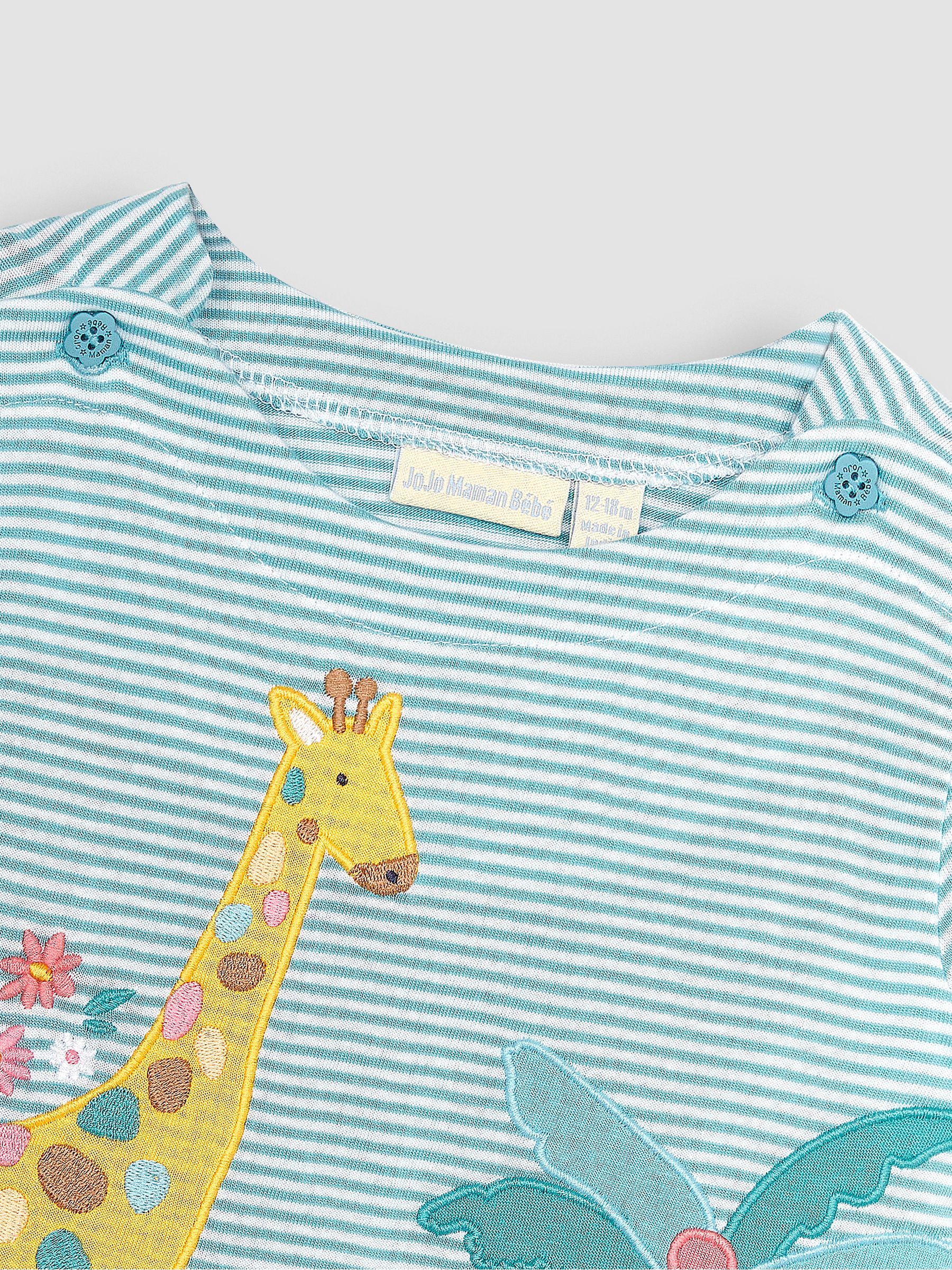Duck Egg Blue Safari Animals Appliqué T-Shirt - Image 3 of 4