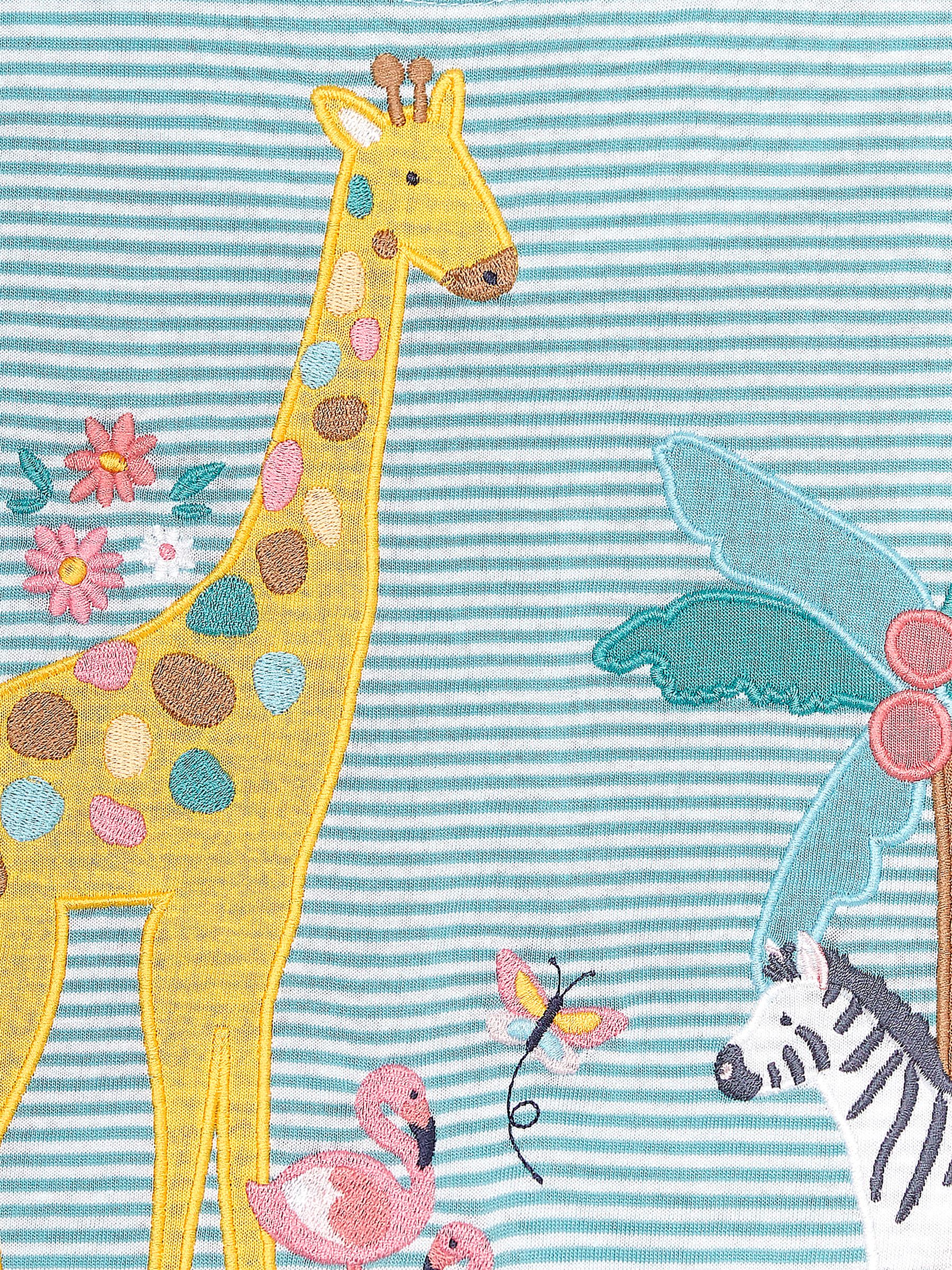Duck Egg Blue Safari Animals Appliqué T-Shirt - Image 4 of 4