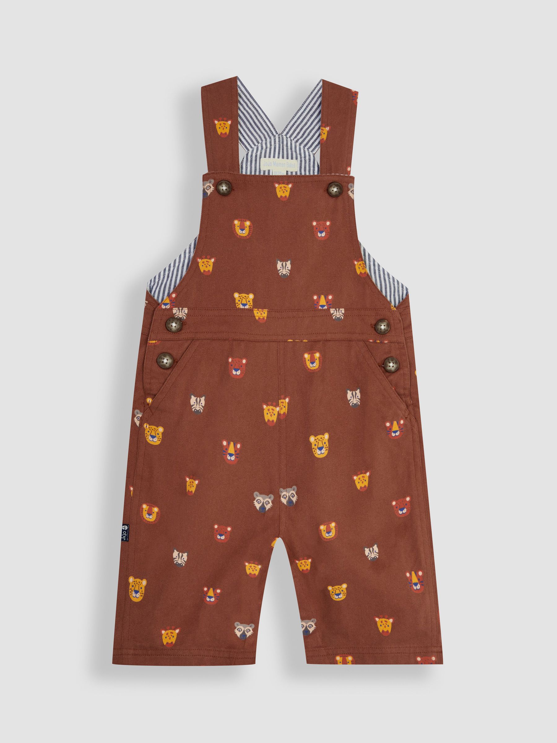 Brown Safari Animals Printed Dungarees - Image 1 of 2