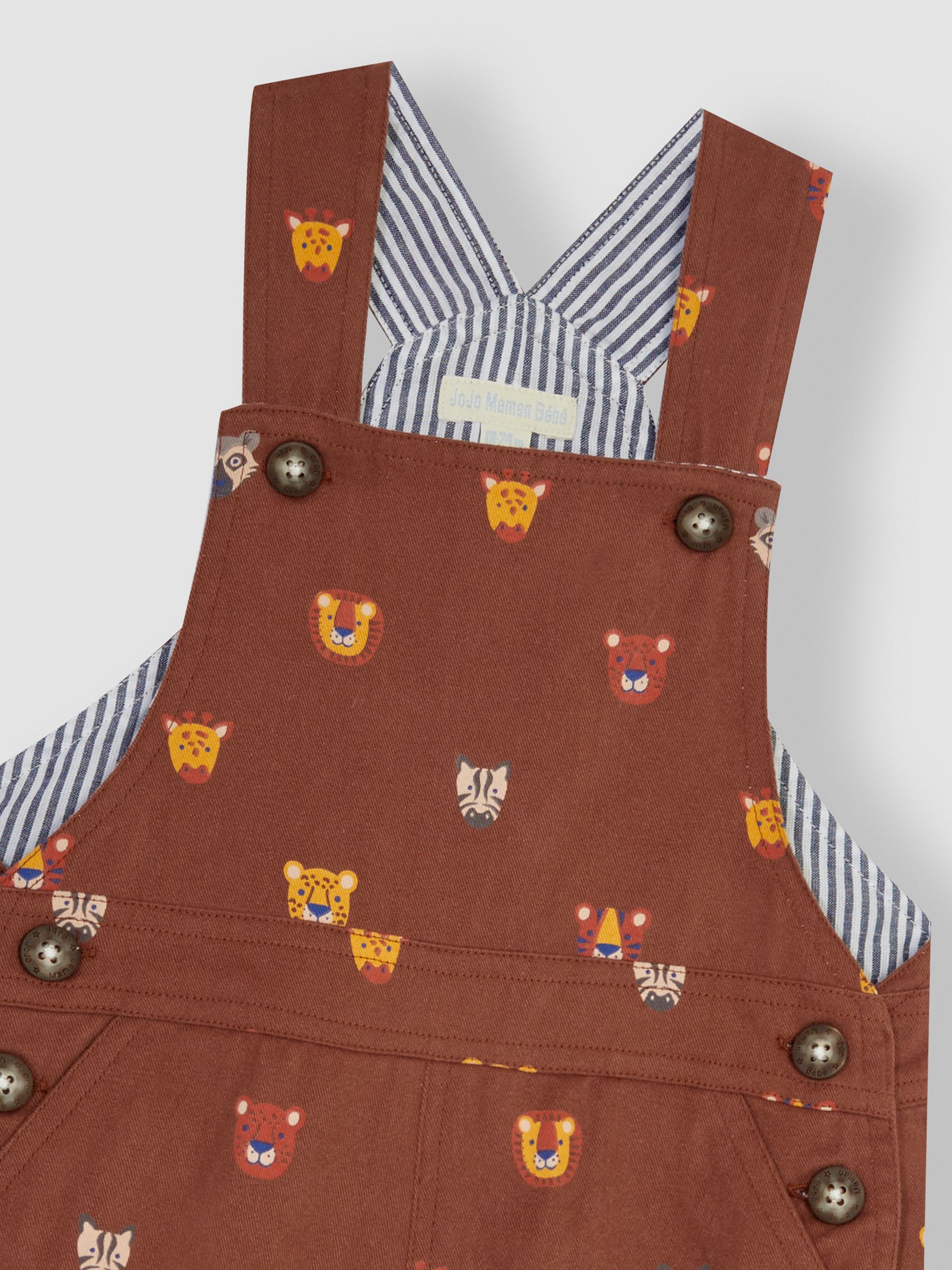 Brown Safari Animals Printed Dungarees - Image 2 of 2
