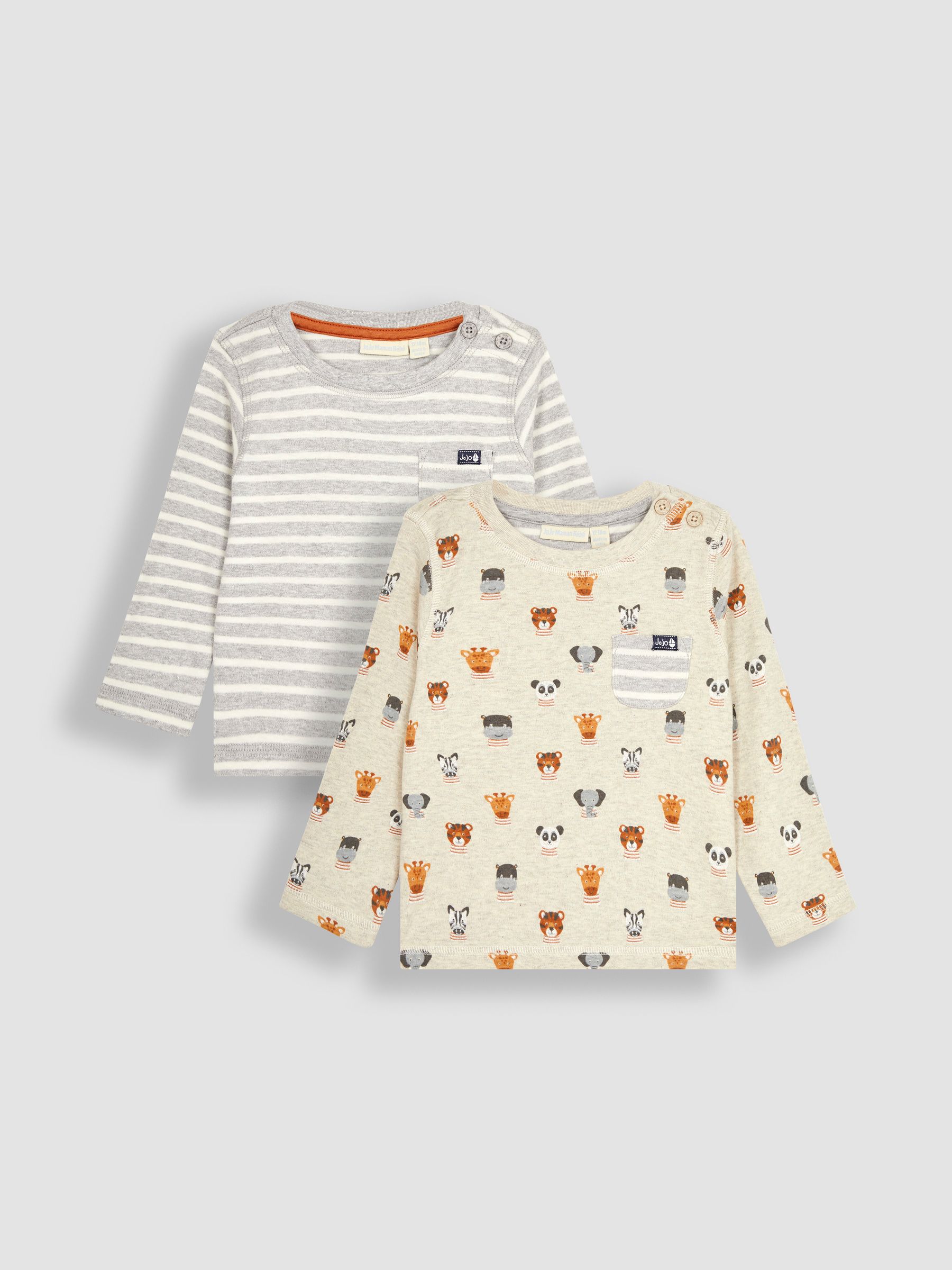 Natural Safari Animals 2-Pack Printed Tops - Image 1 of 3