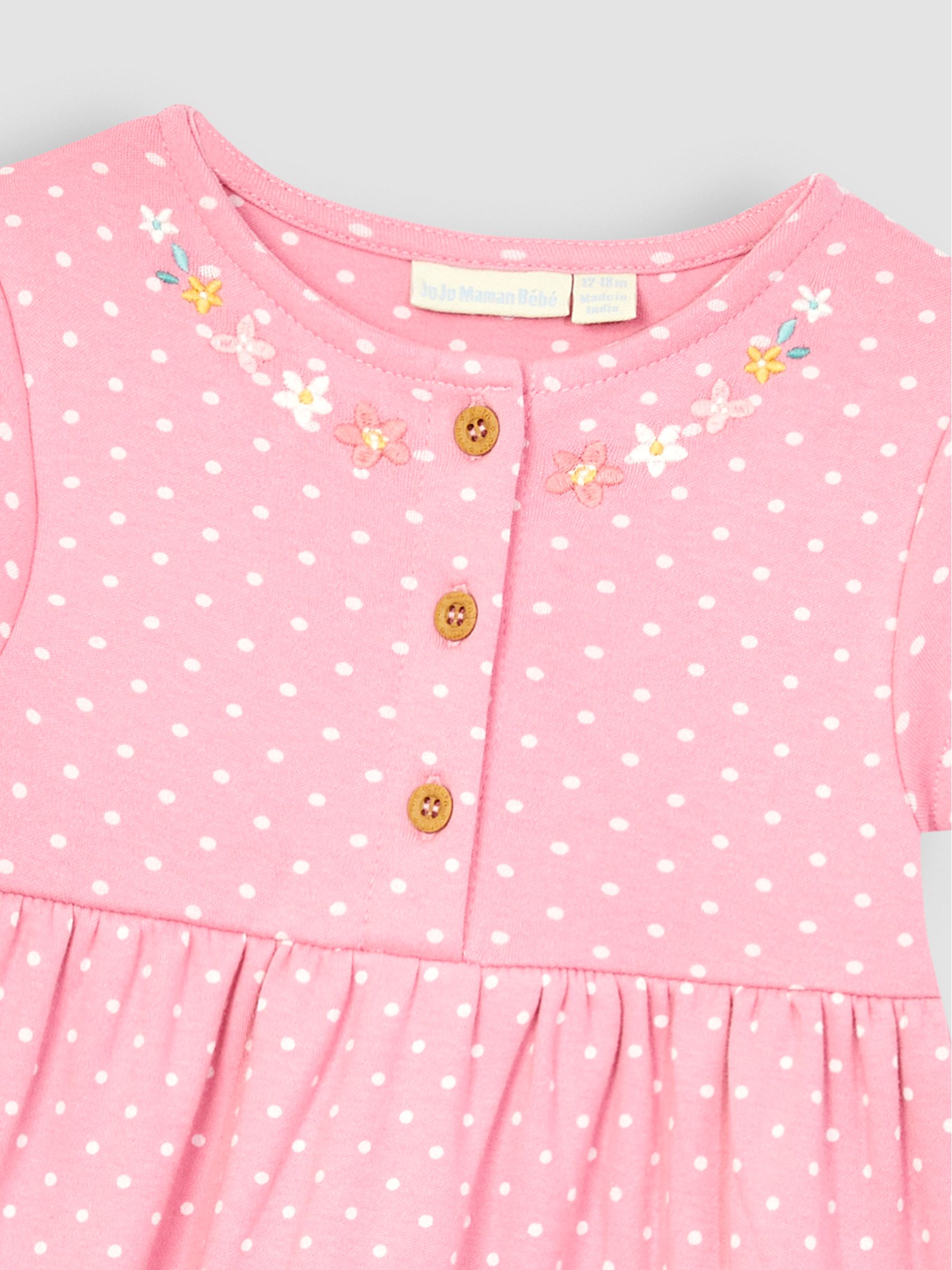 Pink Lion & Tiger Spot Appliqué Button Front Jersey Dress - Image 2 of 3