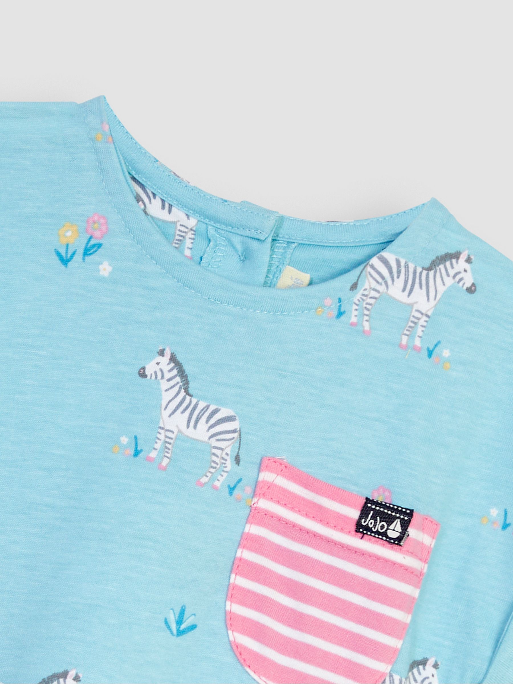 Duck Egg Blue Zebra Drop Shoulder Jersey Dress - Image 2 of 3