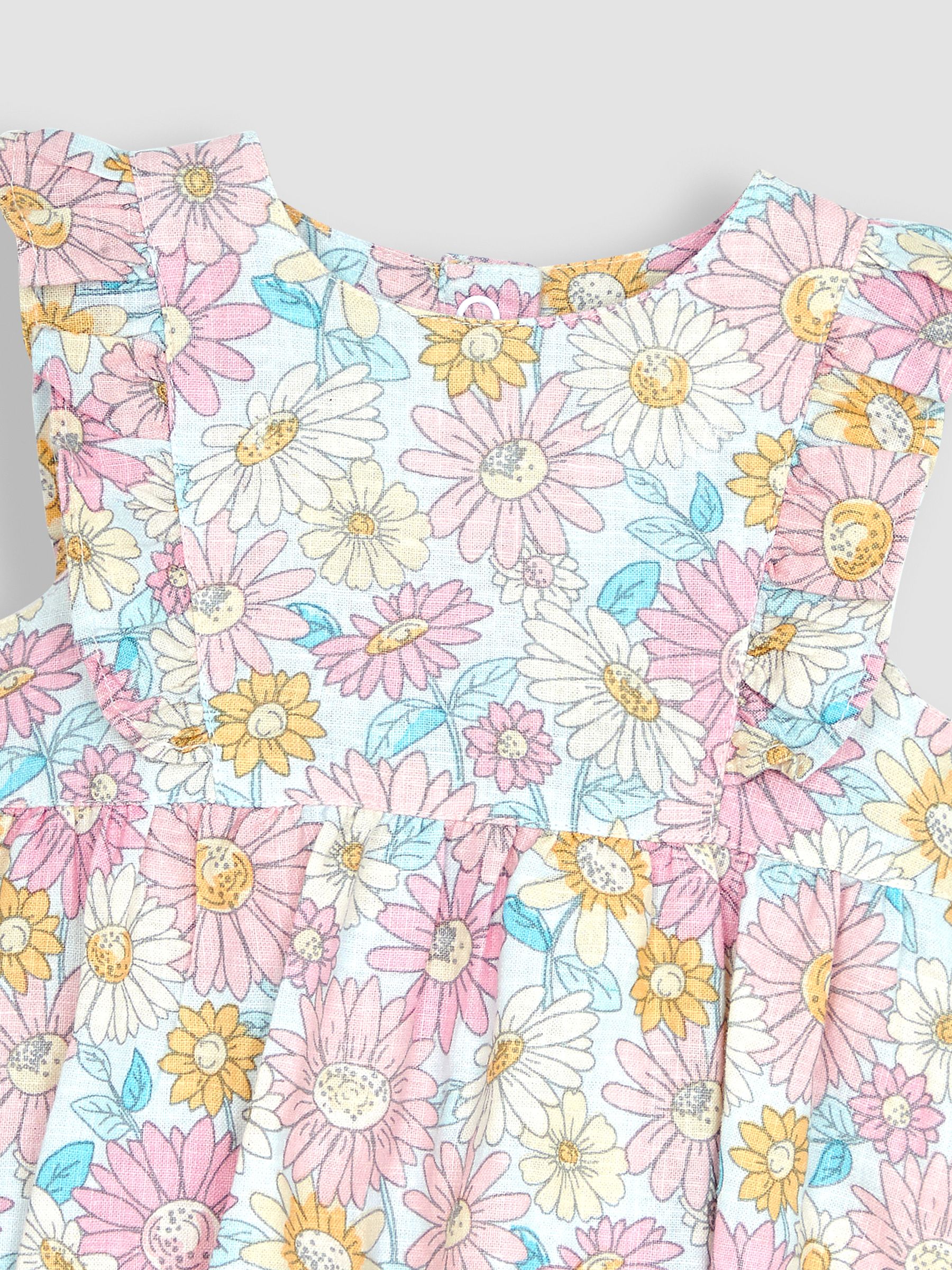 Pink Sunflower Cotton Linen Bubble Romper - Image 3 of 3