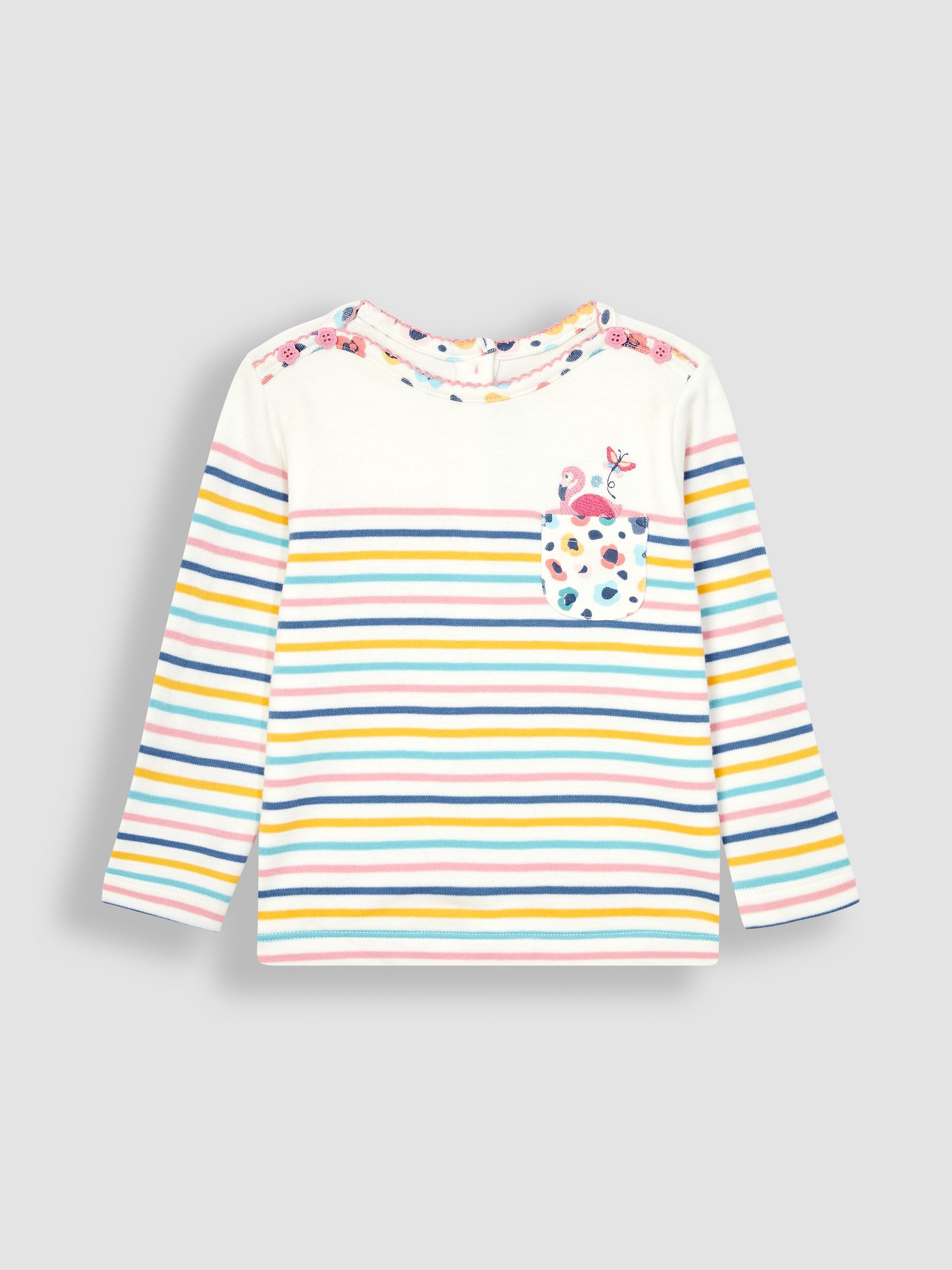 Rainbow Flamingo Pocket Breton Top - Image 1 of 3