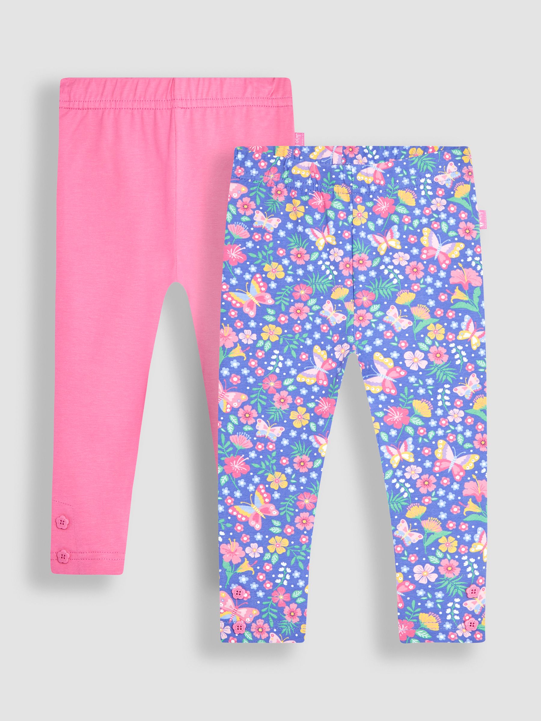 Periwinkle Purple Butterfly Floral & Pink 2-Pack Leggings - Image 1 of 5