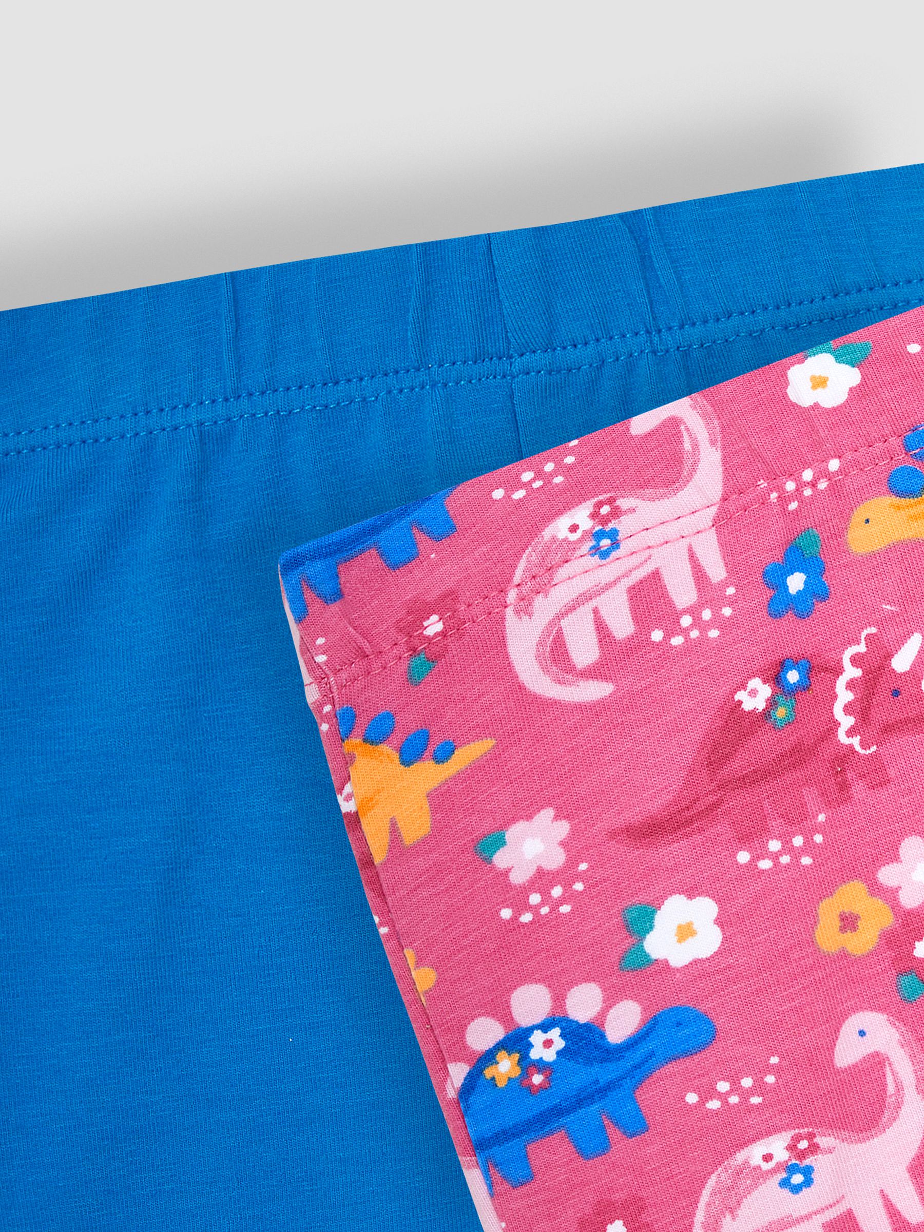 Pink Floral Dinosaur & Cobalt Blue 2-Pack Shorts - Image 4 of 4