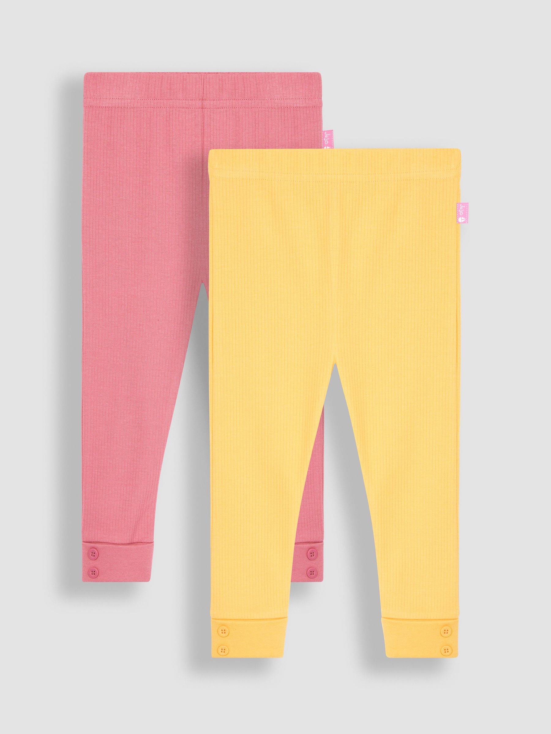 Pink & Yellow 2-Pack Rib Leggings - Image 1 of 9