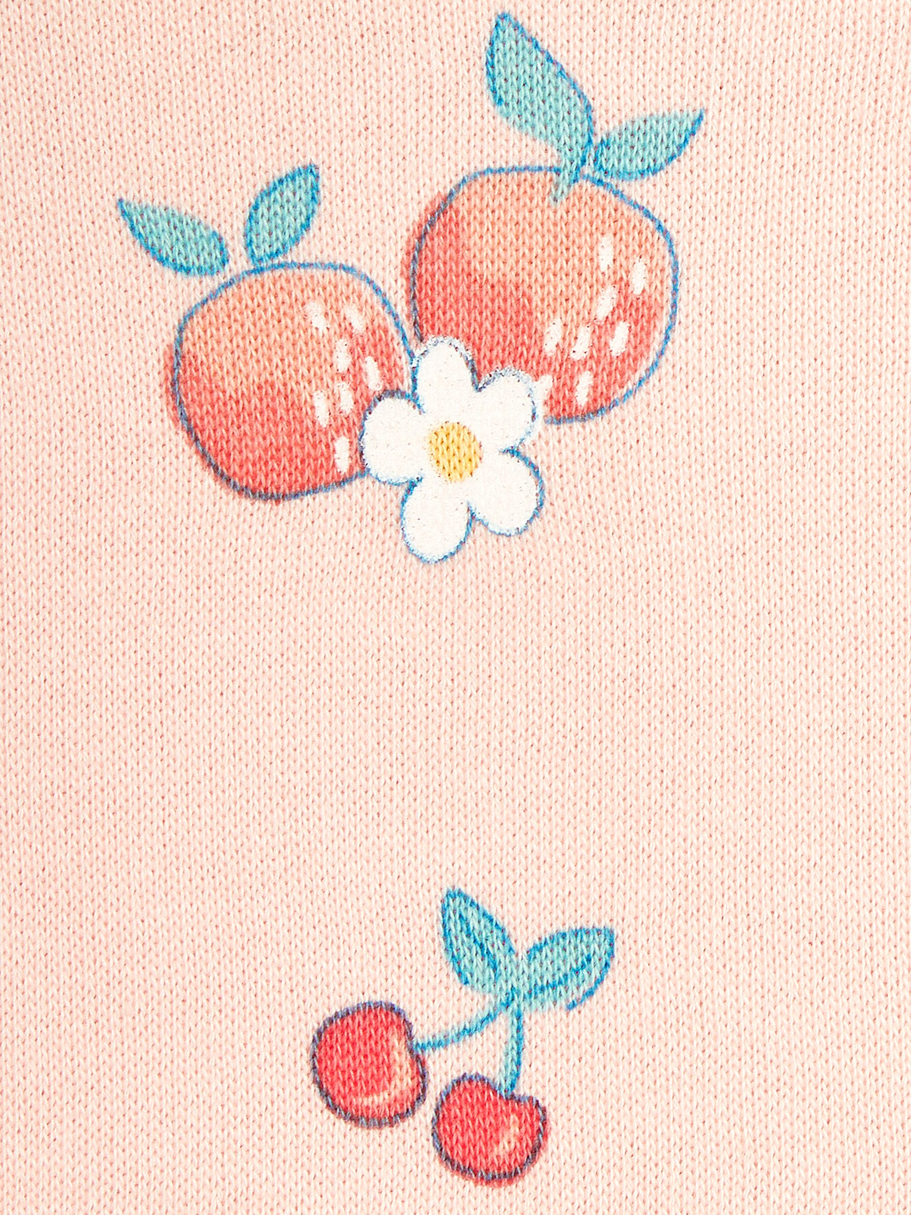 Coral Pink Peach & Cherry Print Jersey Sweatshirt - Image 6 of 6